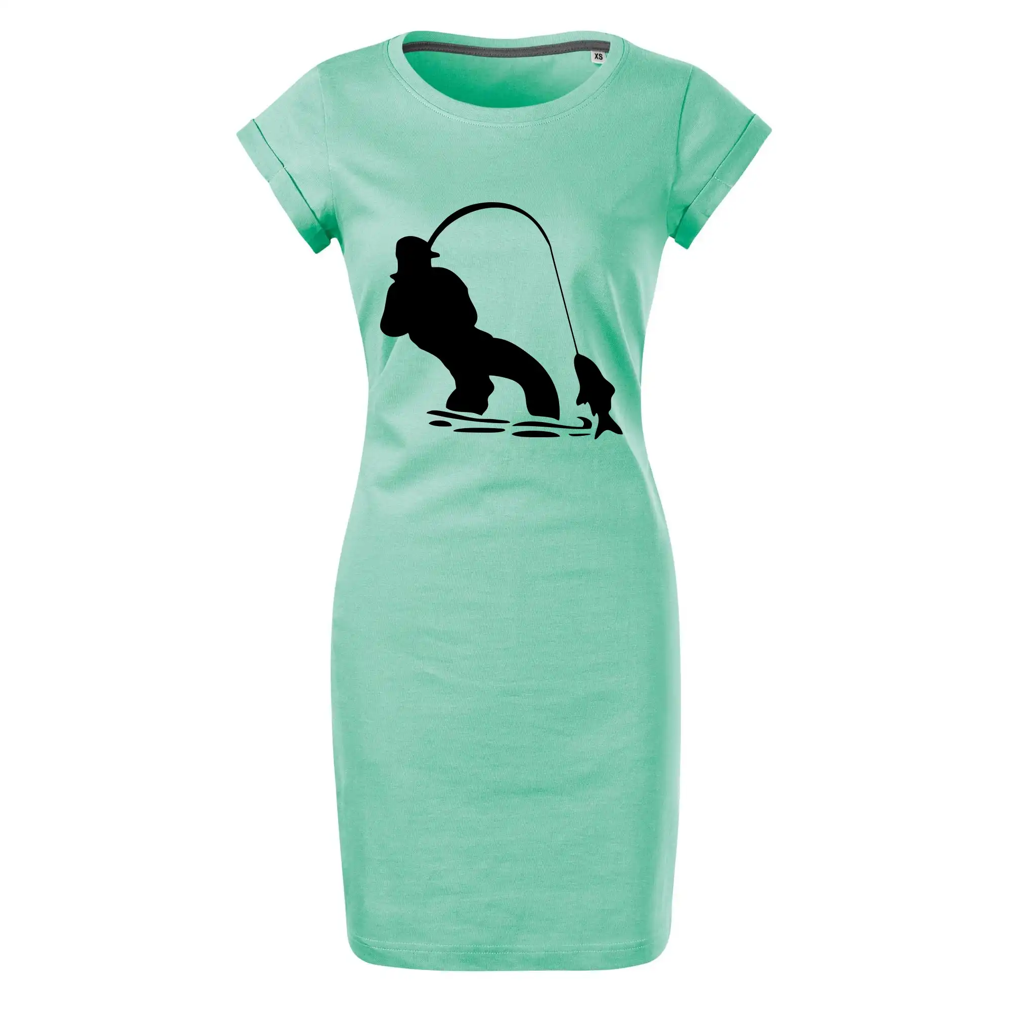 Rybář tahající rybu