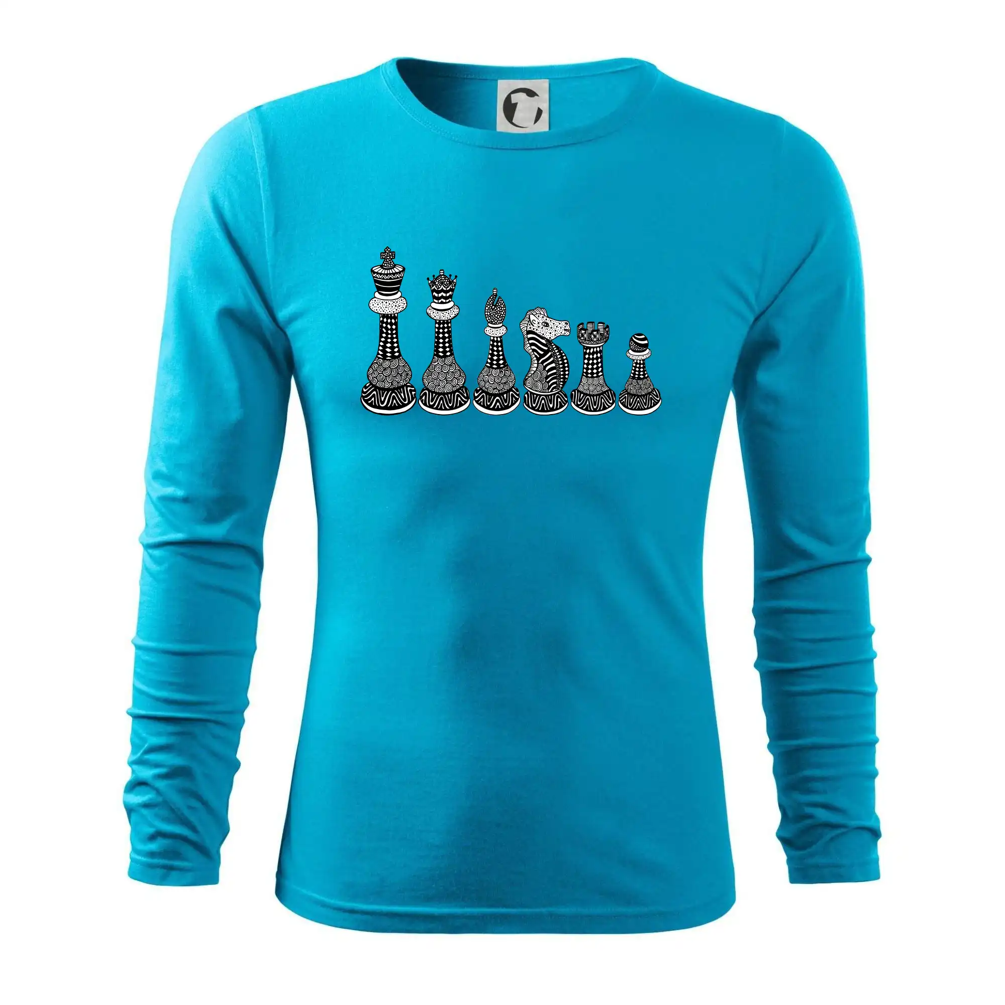 Tričká a mikiny so spoločenskými hrami  - Šachové figúrky v rade - kreslené - Tričko s dlhým rukávom FIT-T long sleeve
