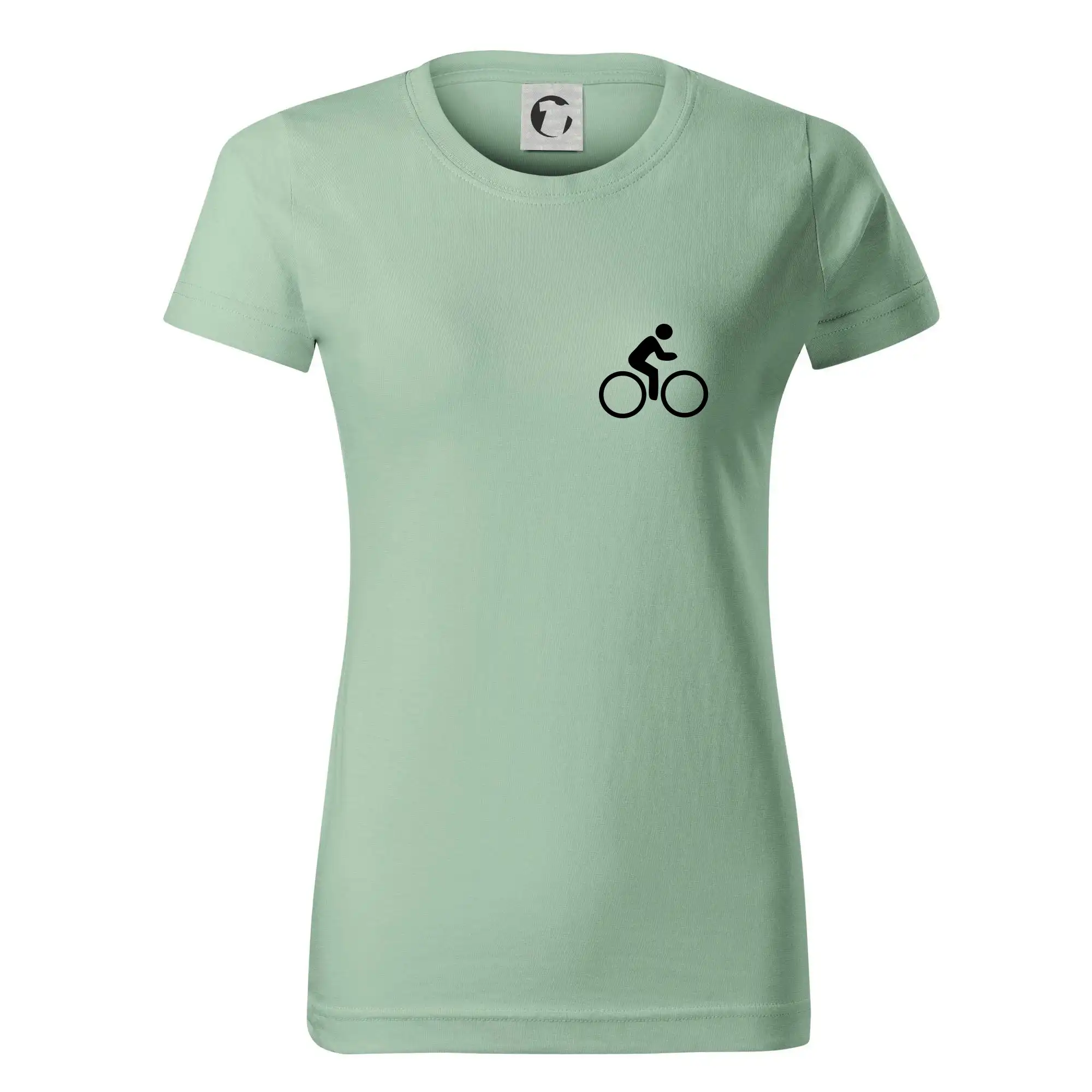Tričko ako darček pre cyklistu - Cyklistika logo prsia - Dámske tričko basic - ľahko voľnejšie a dlhšie