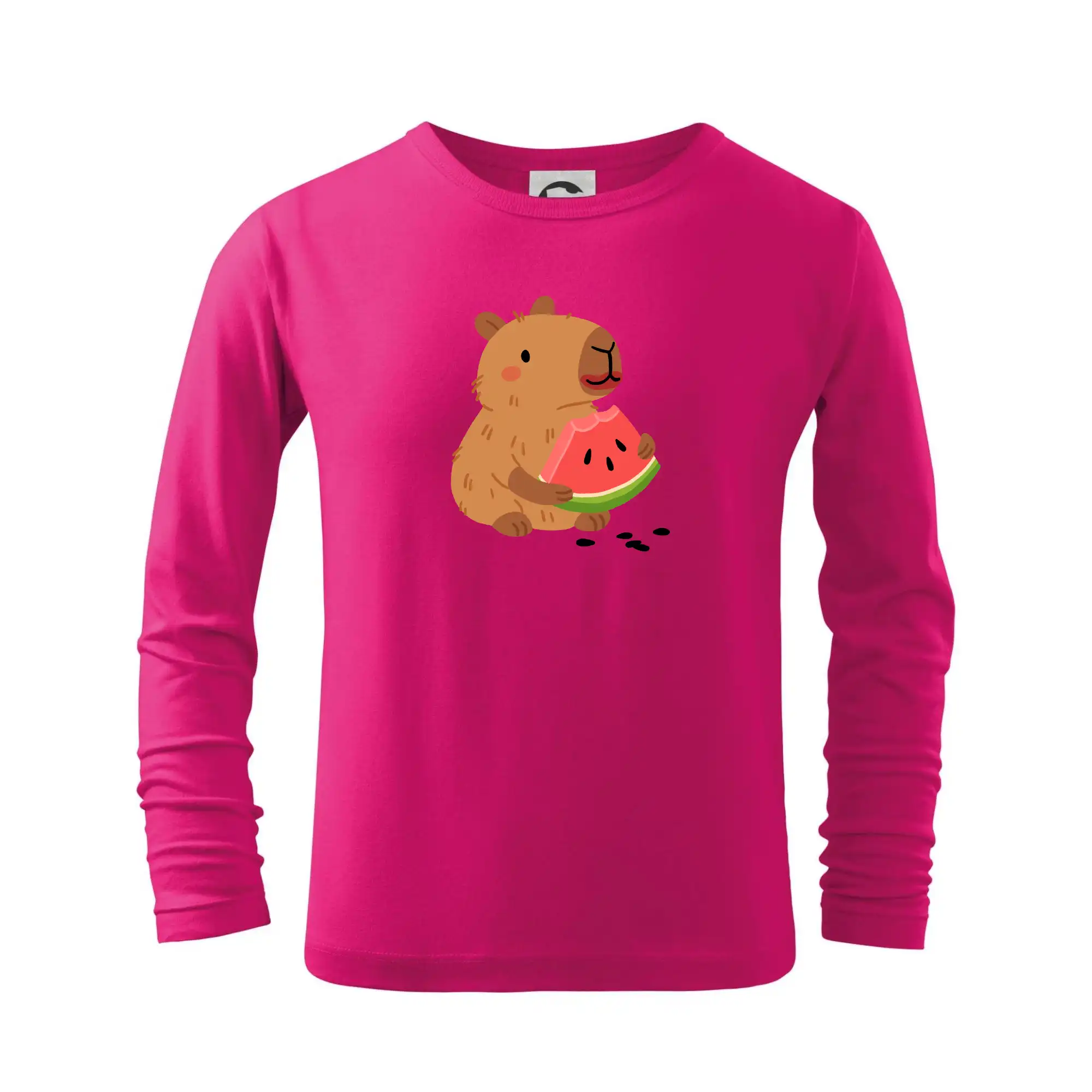 Tričká so zvieratami - Kapybara s melónom - Tričko detské Long Sleeve
