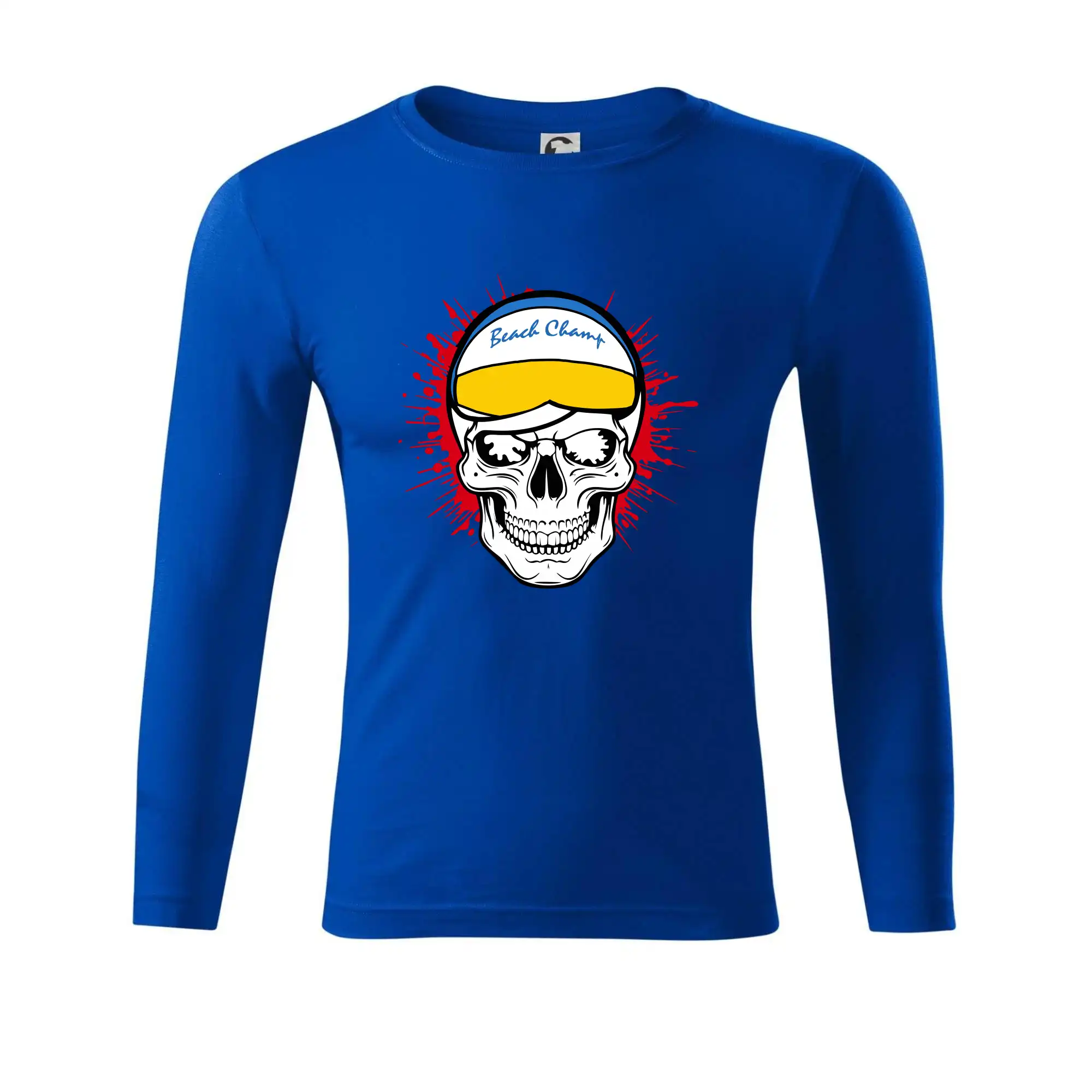 Trička na volejbal - Beach volejbal lebka - Tričko Progress s dlhým rukávom
