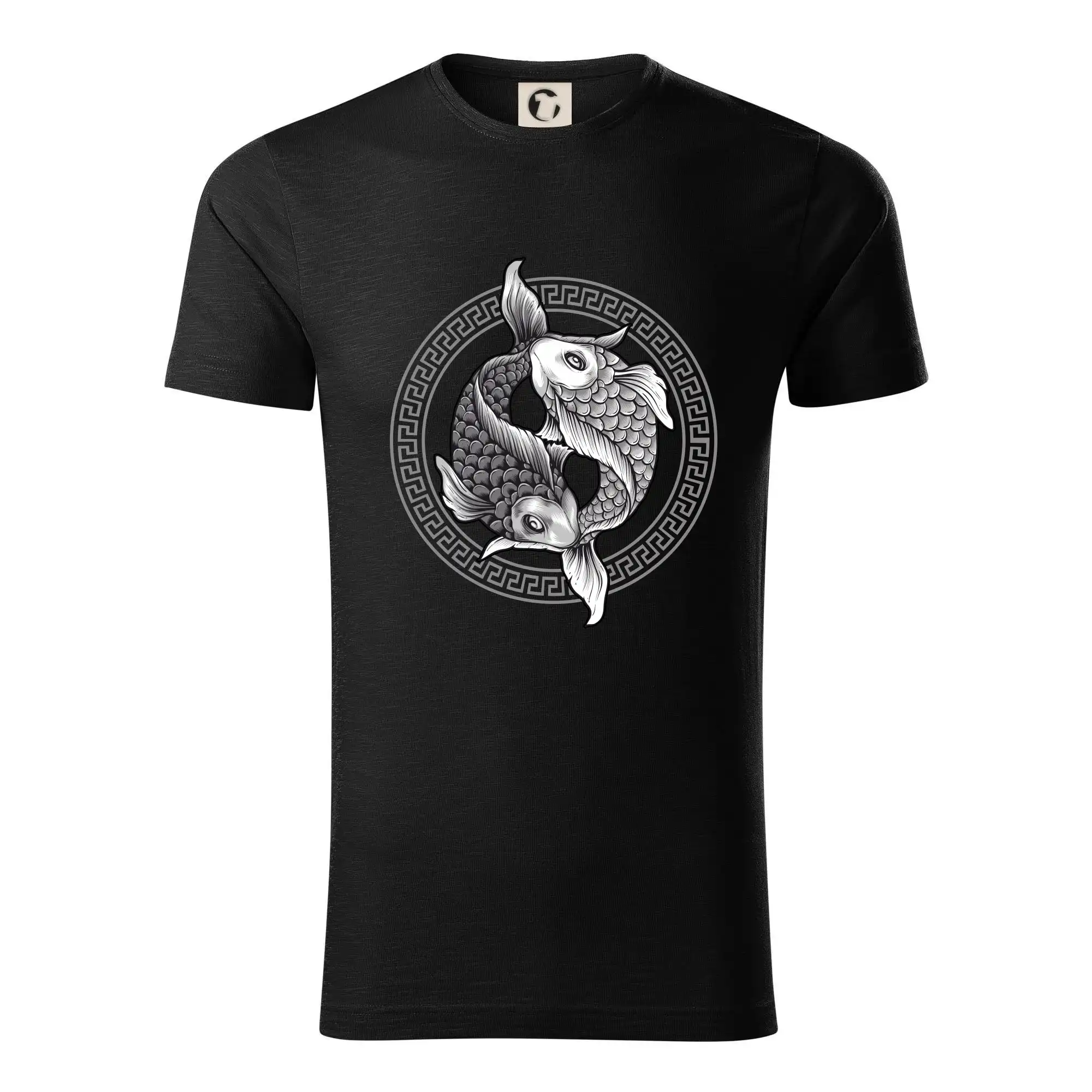 Tričká pre rybárov s potlačou - Yin & Yang ryby čiernobiele - Tričko z organickej bavlny