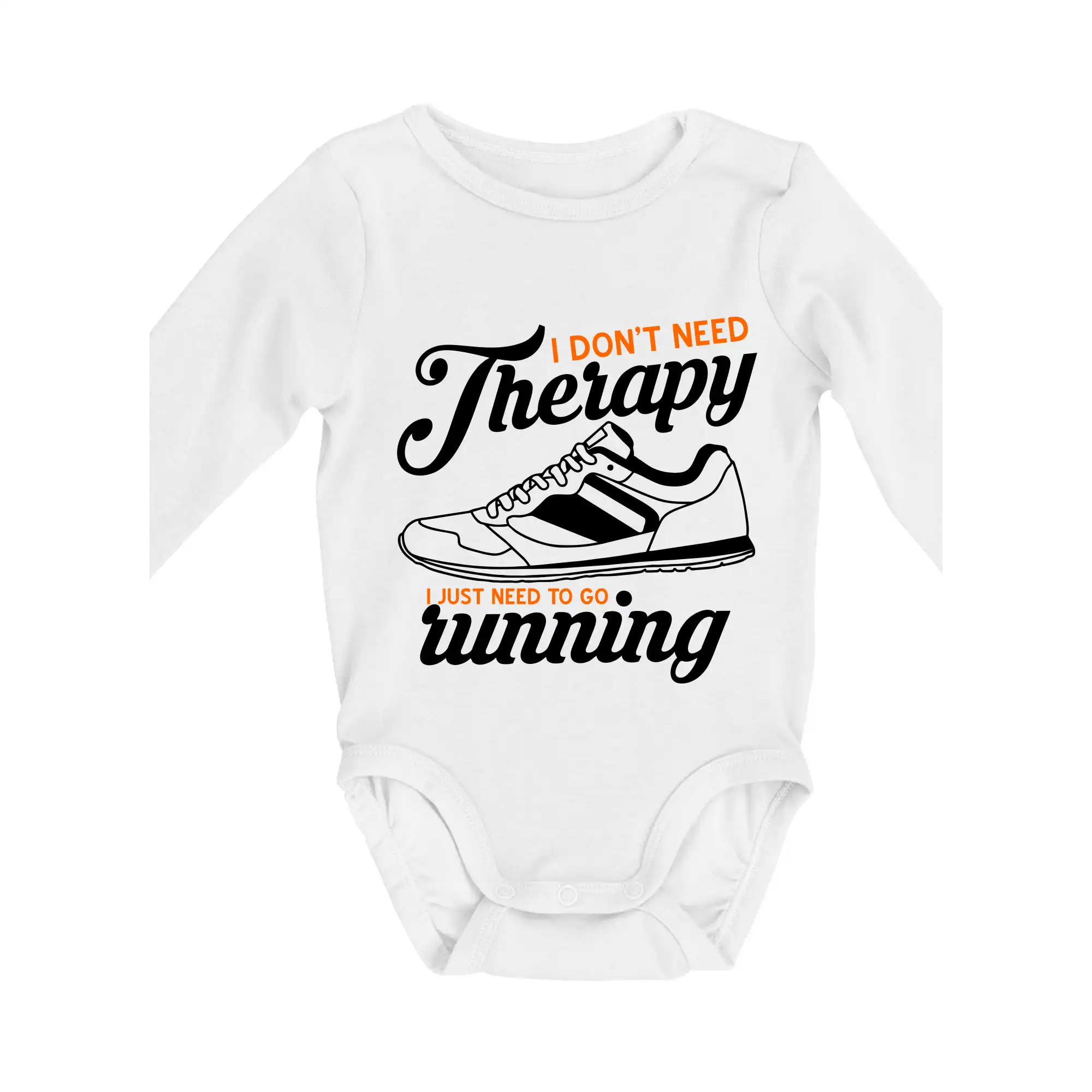 Tričká pre bežcov - I don't need therapy running - Body dojčenské s dlhým rukávom