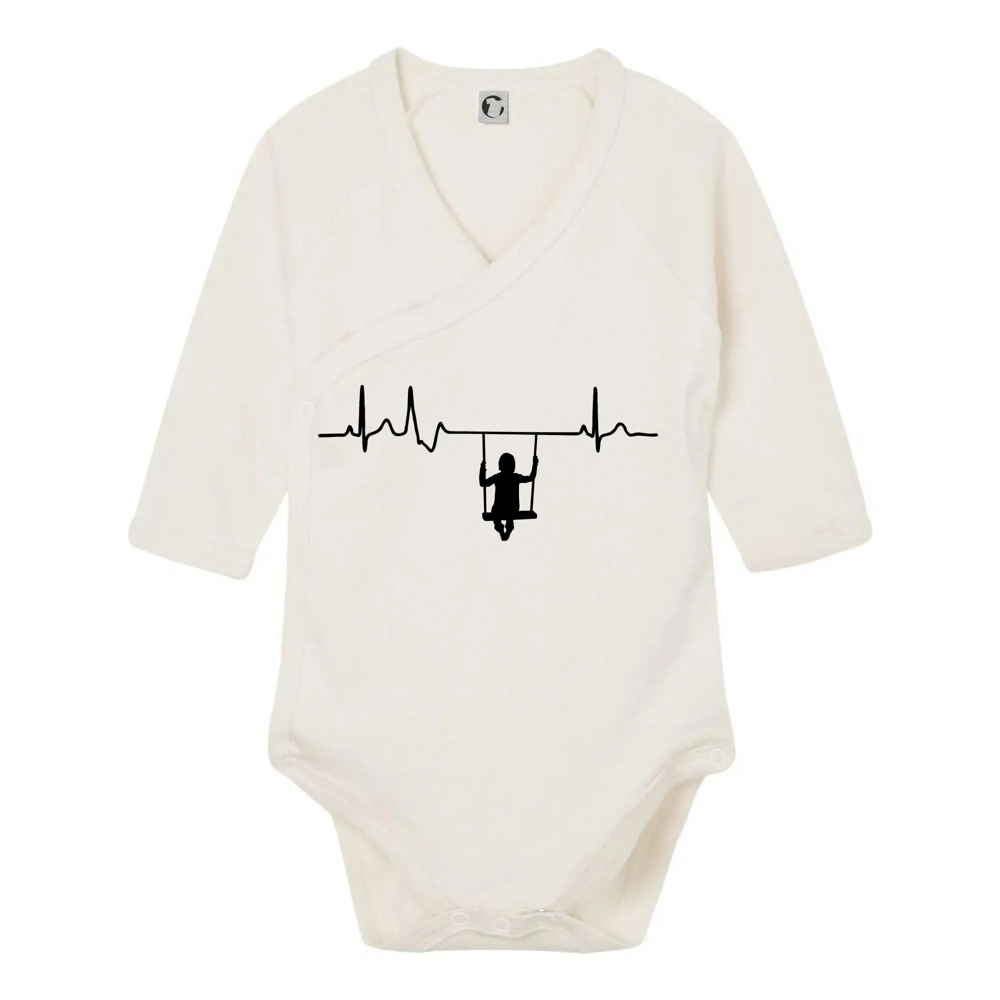 Grafické tričká - EKG hojdačka - Body zavinovacie s dlhým rukávom