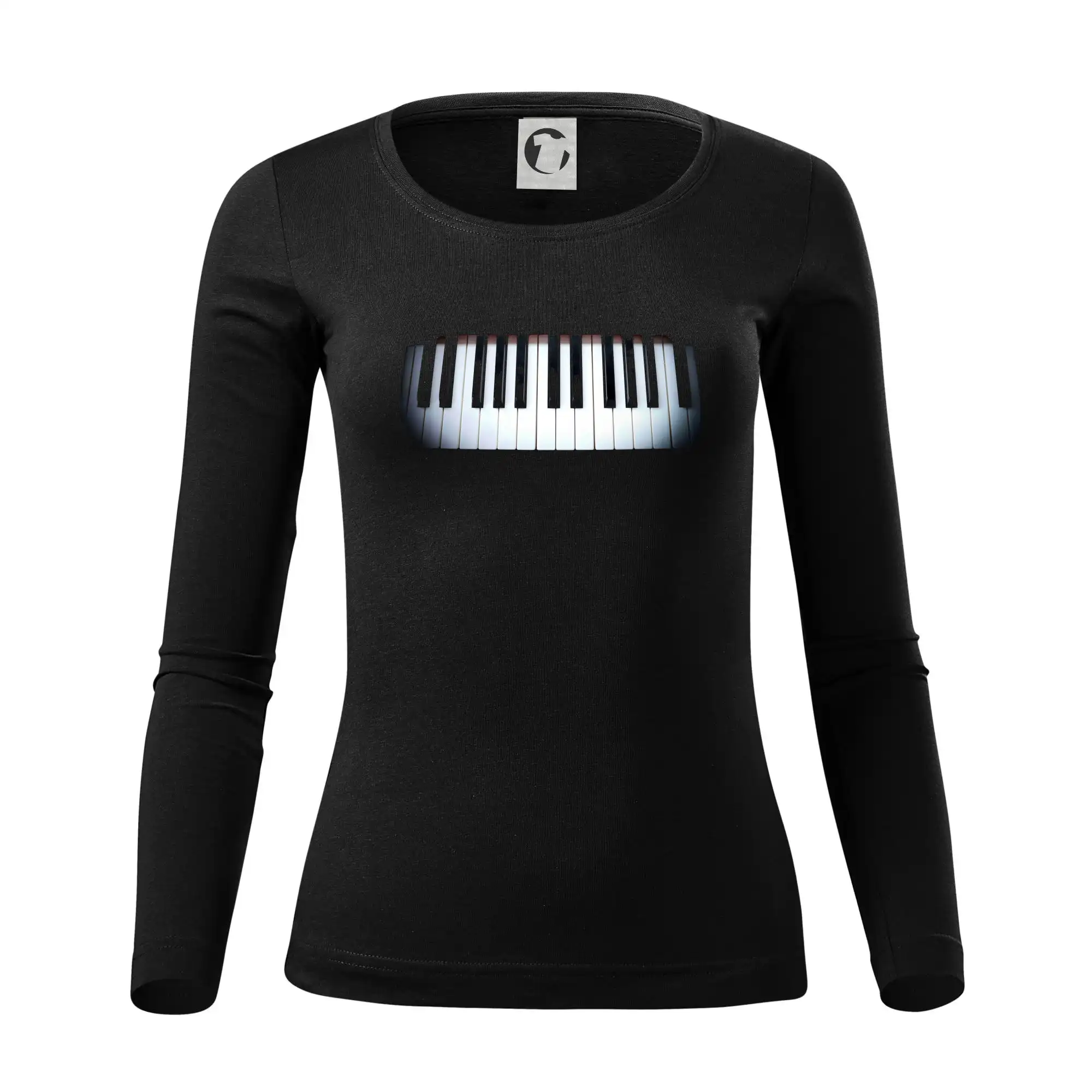 Piano v tme - Dámske tričko FIT-T LS - zužené