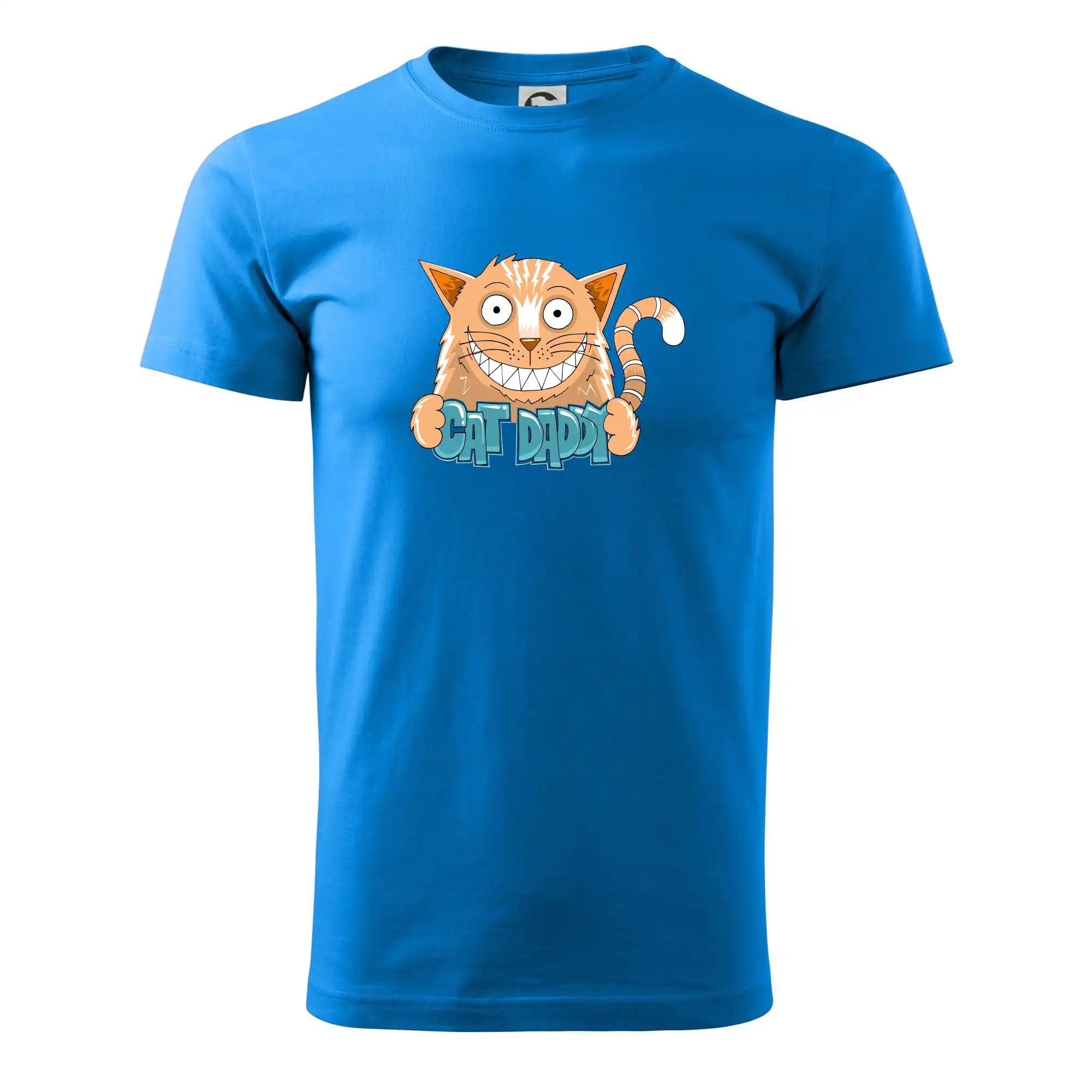 Vtipná tričká s mačkou - Cat daddy s vycenenými zubami (Pecka design) - Pánske tričko nižšej gramáže