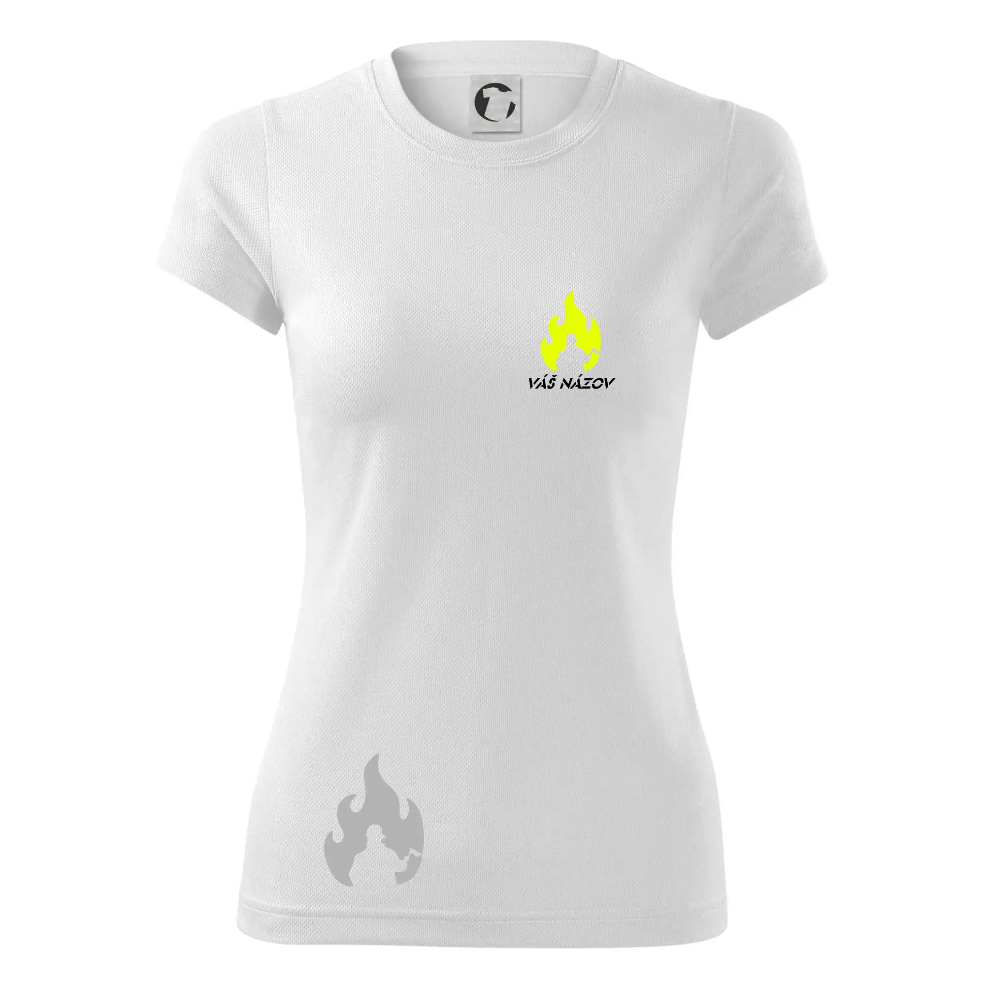 Originálne tričká pre hasičov - Hasiči - oheň - Váš názov - Prsník + chrbát - Dámske Fantasy športové (dresovina)