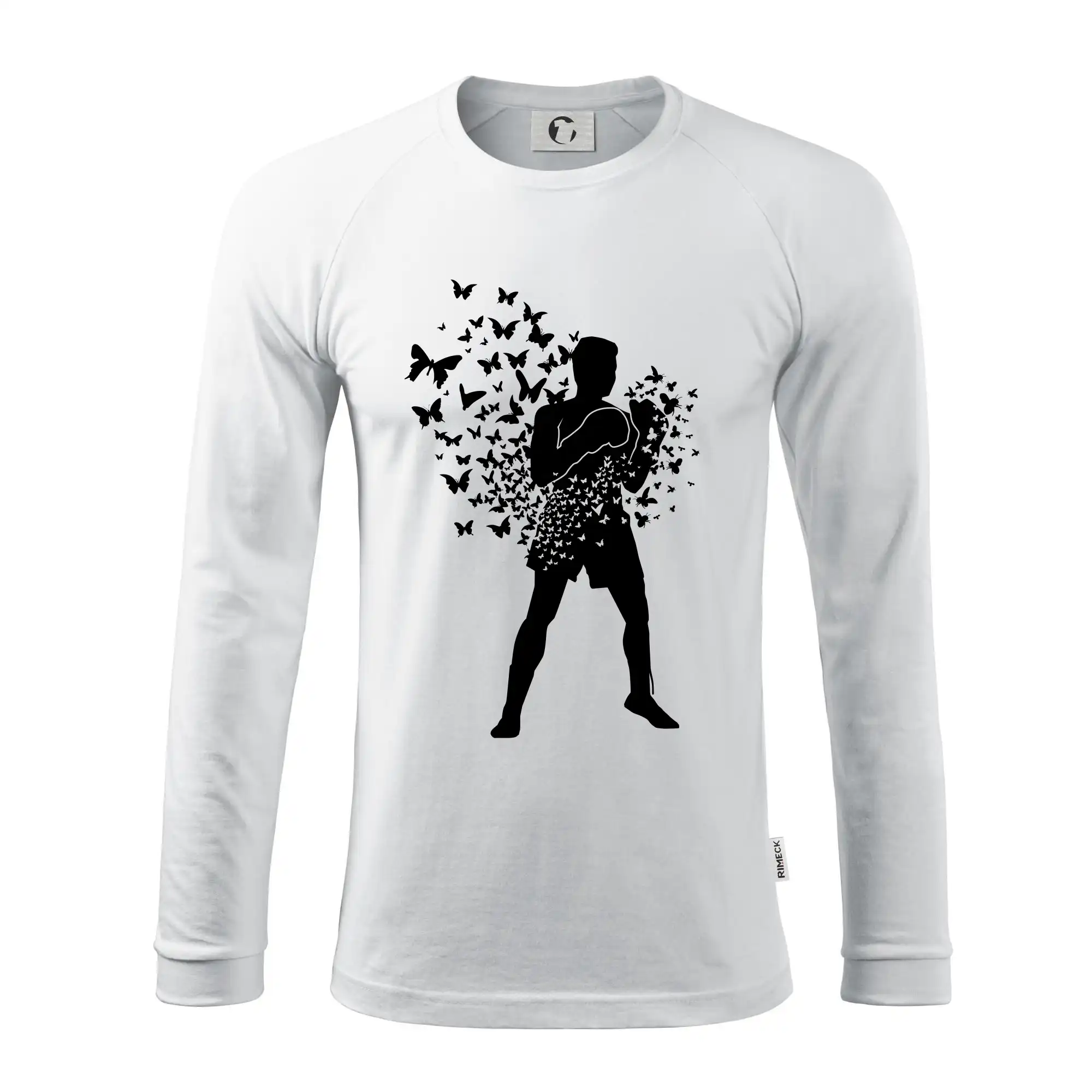 Tričká na box - Float Like Butterfly Sting Like Bee - Pánske tričko s dlhým rukávom LS130