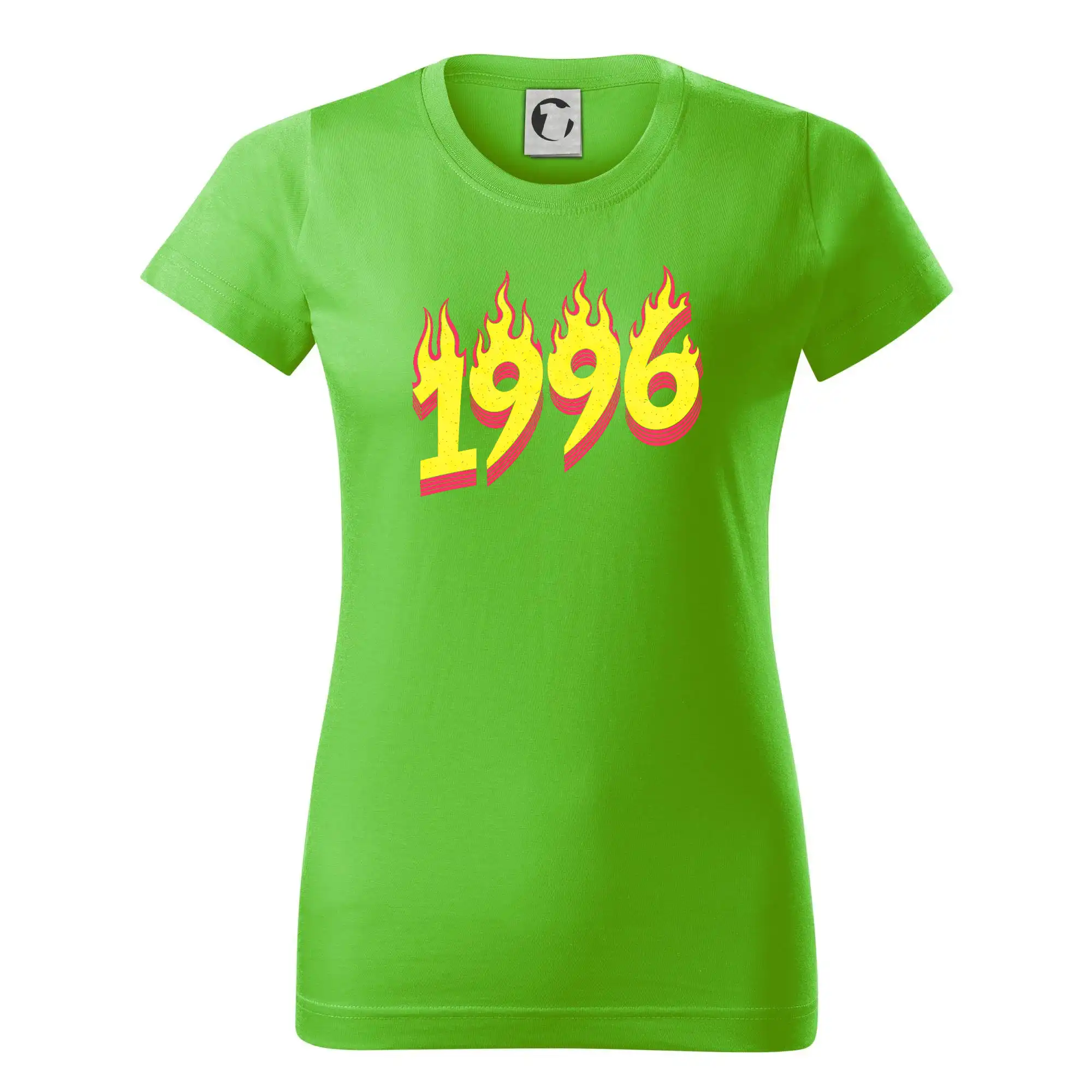 Trička s ročníkom 1996 - Narodeniny v ohni 1996 - Dámske tričko basic - ľahko voľnejšie a dlhšie
