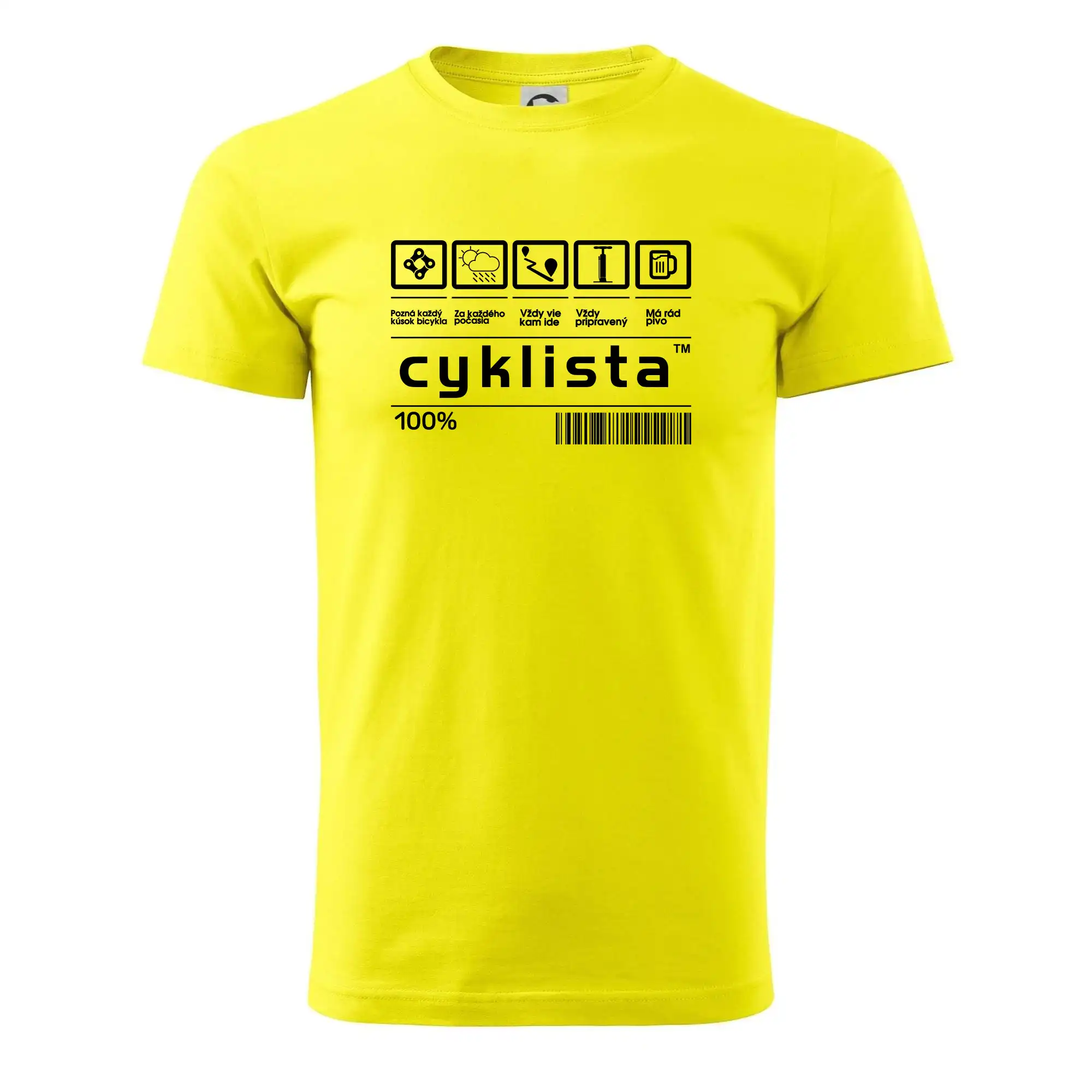 Tričko ako darček pre cyklistu - Čiarový kód - cyklista - Klasické pánske tričko vyššej gramáže