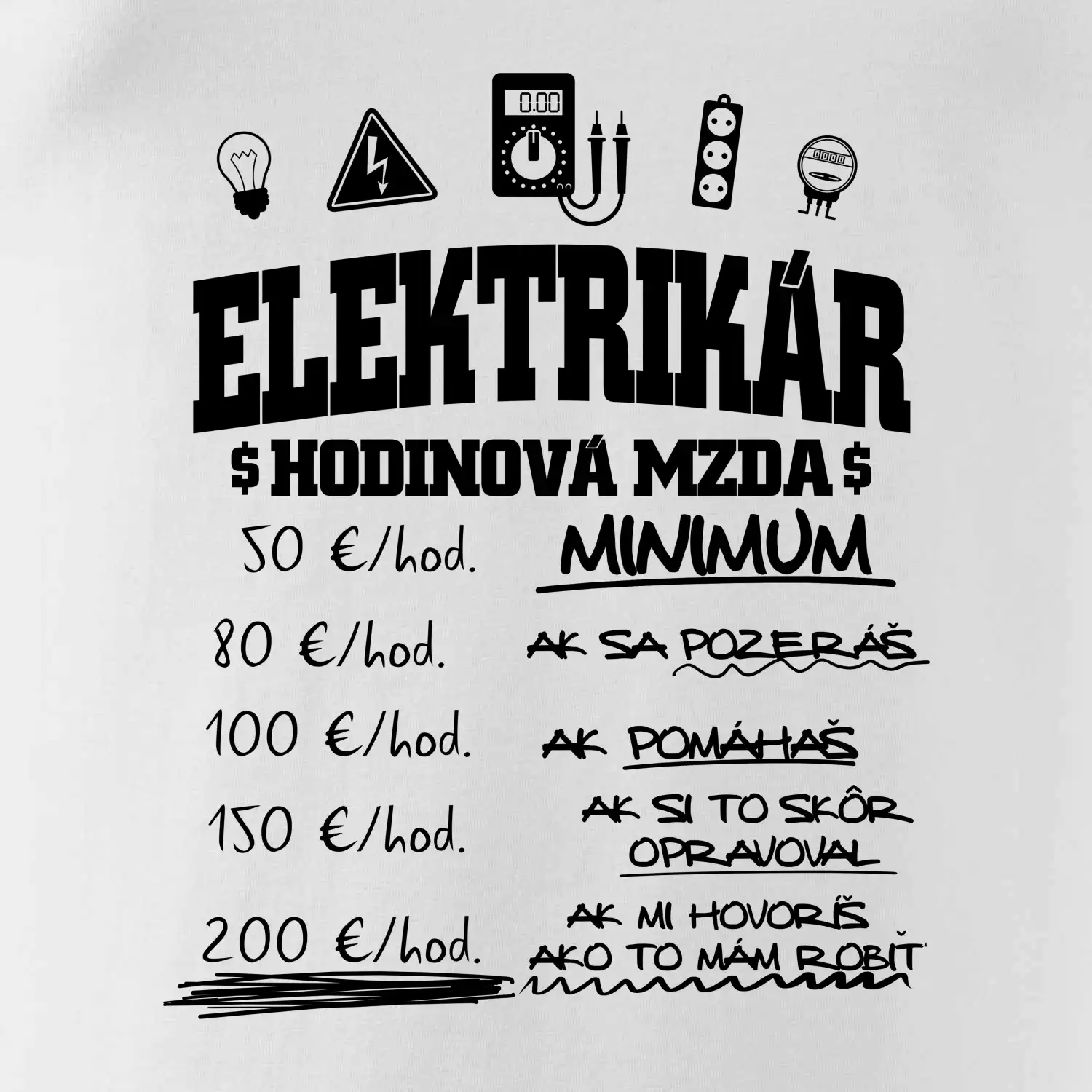 Hodinová mzda elektrikár SK