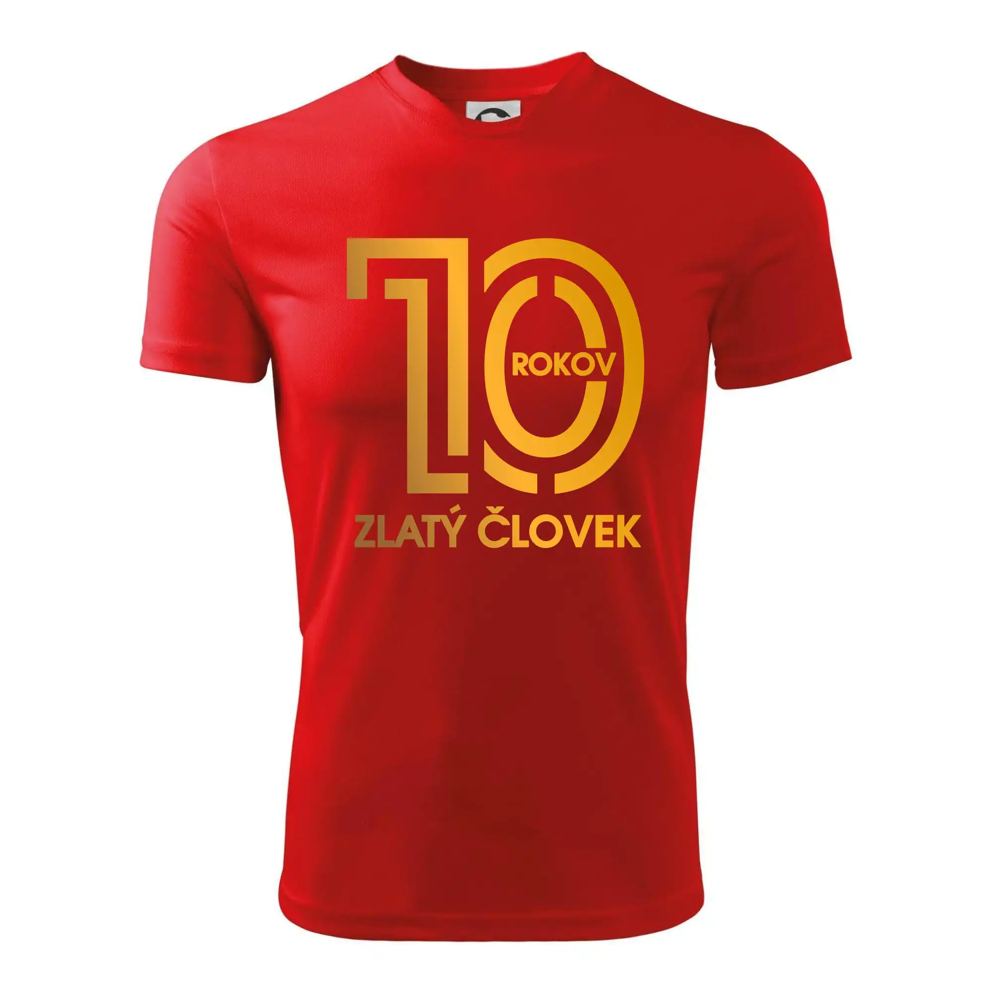 Tričká k narodeninám - 10 rokov zlatý človek - Detské tričko športové