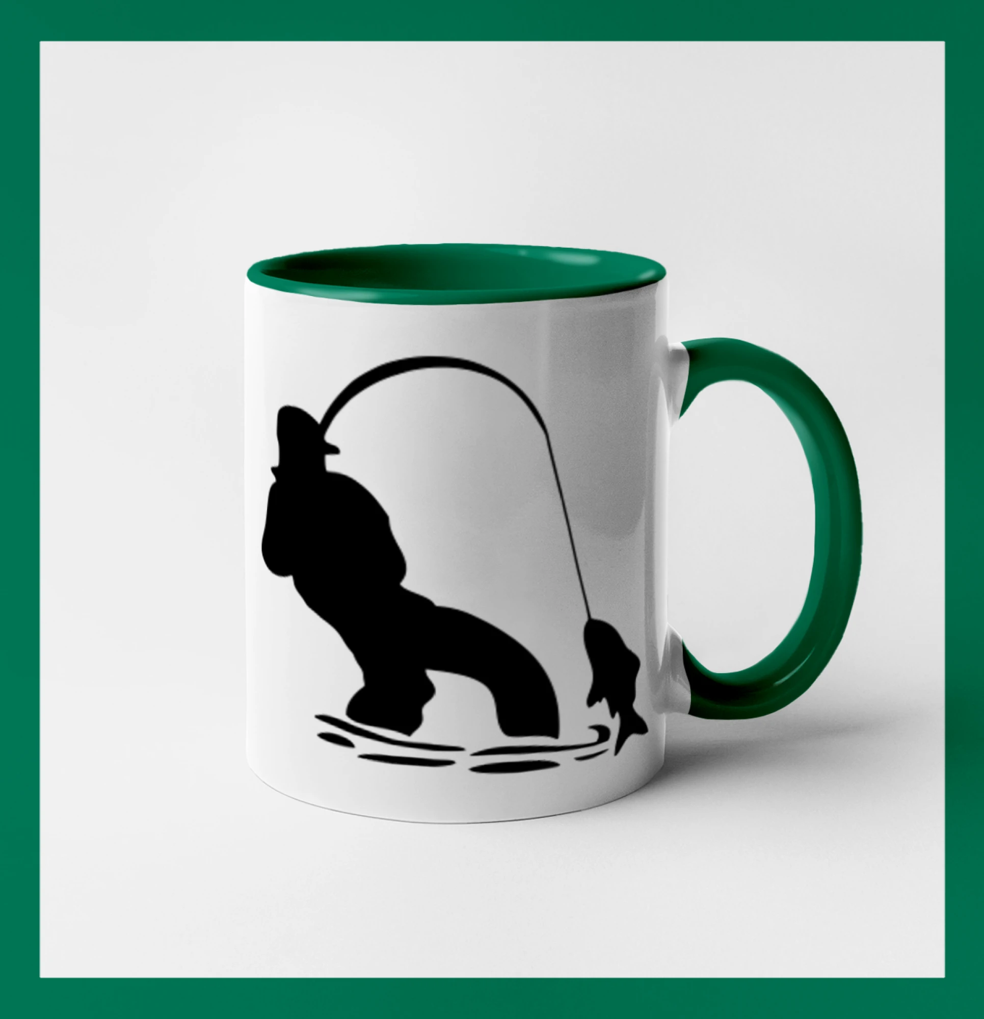 Rybár ťahajúce rybu