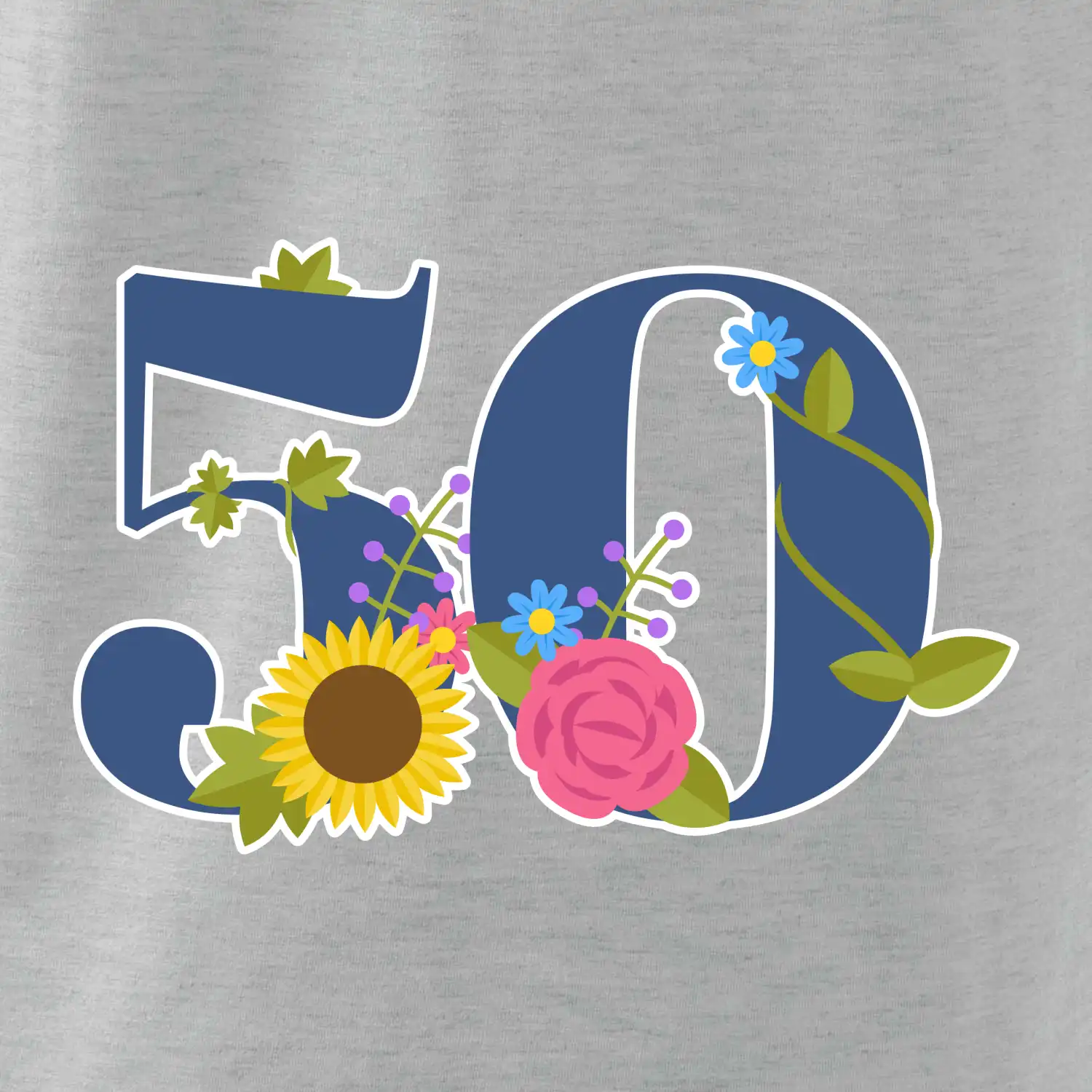 Květinové číslo kreslené - 50