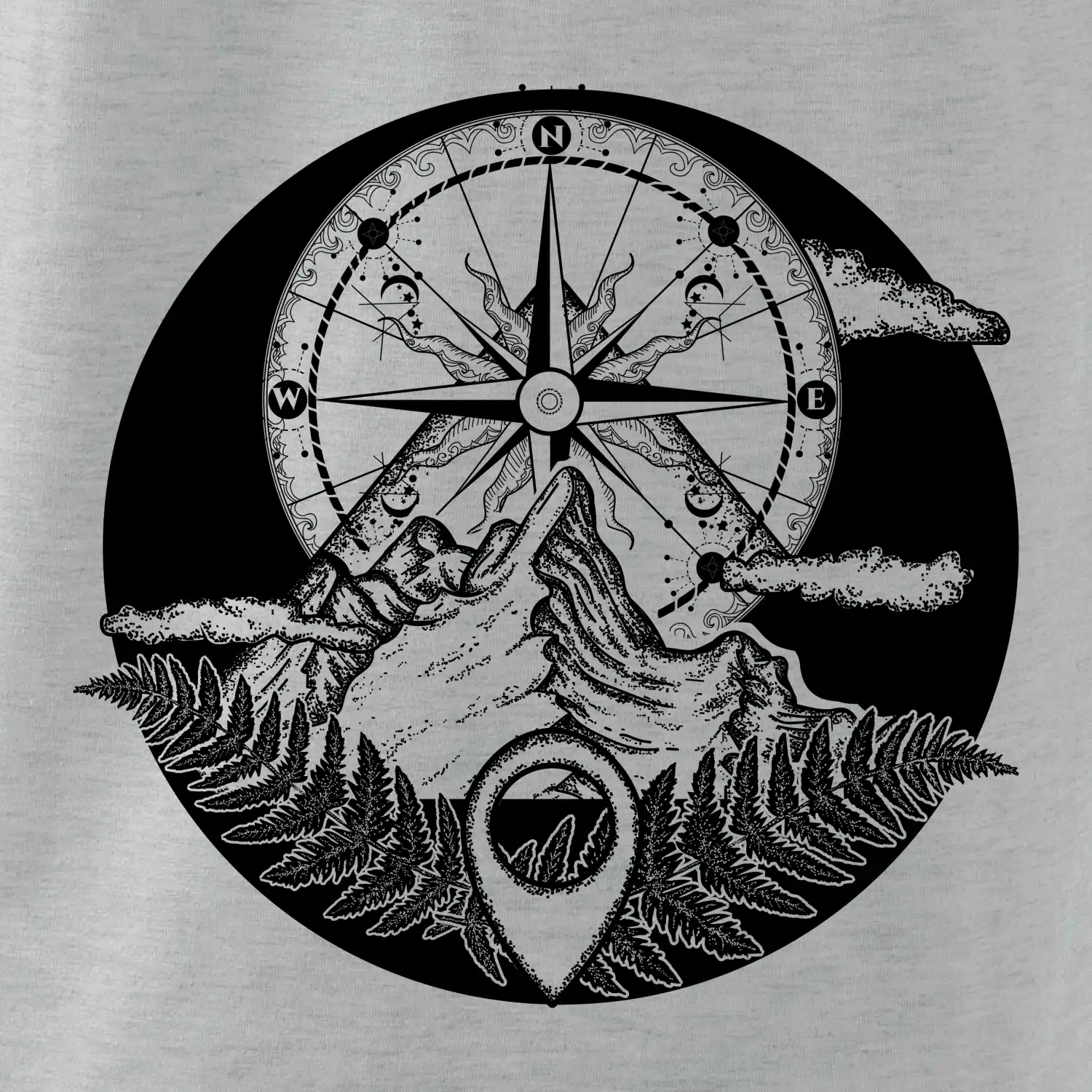 Cestování - hory kompas