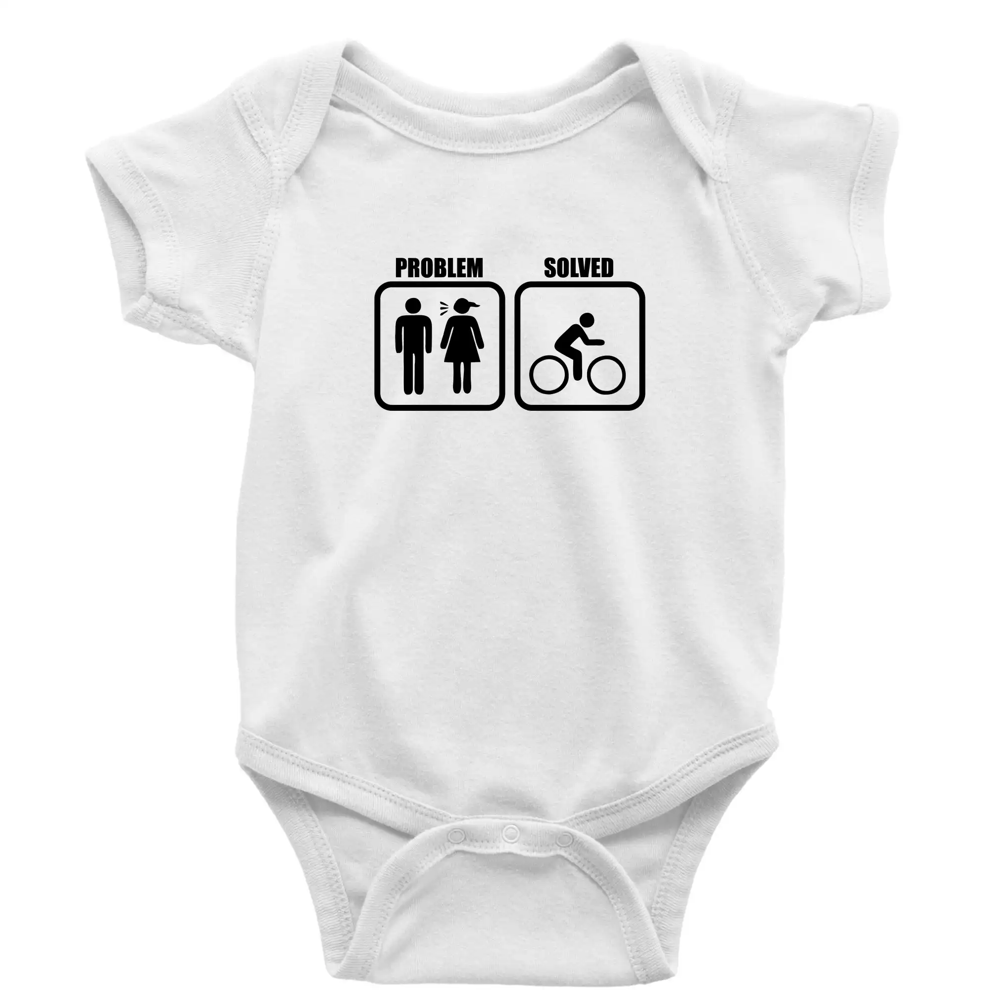 Tričká Problem Solved - Problém - Bicykel - Body dojčenské s krátkym rukávom