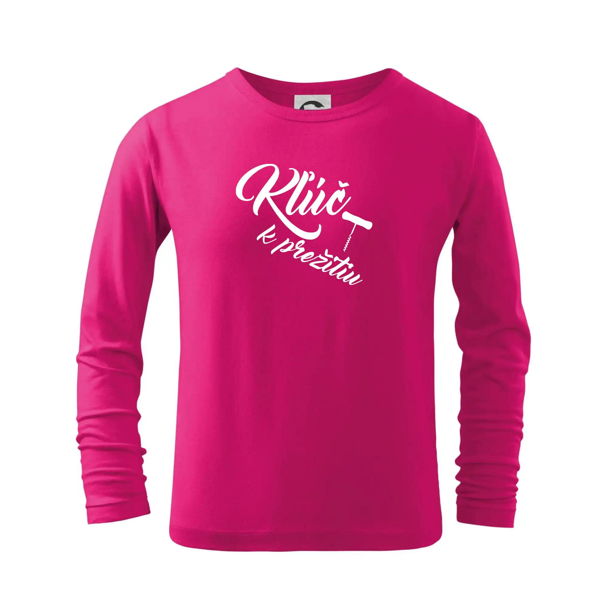 Vtipná tričká s tematikou vína - Kluč k prežitiu vývrtka - Tričko detské Long Sleeve