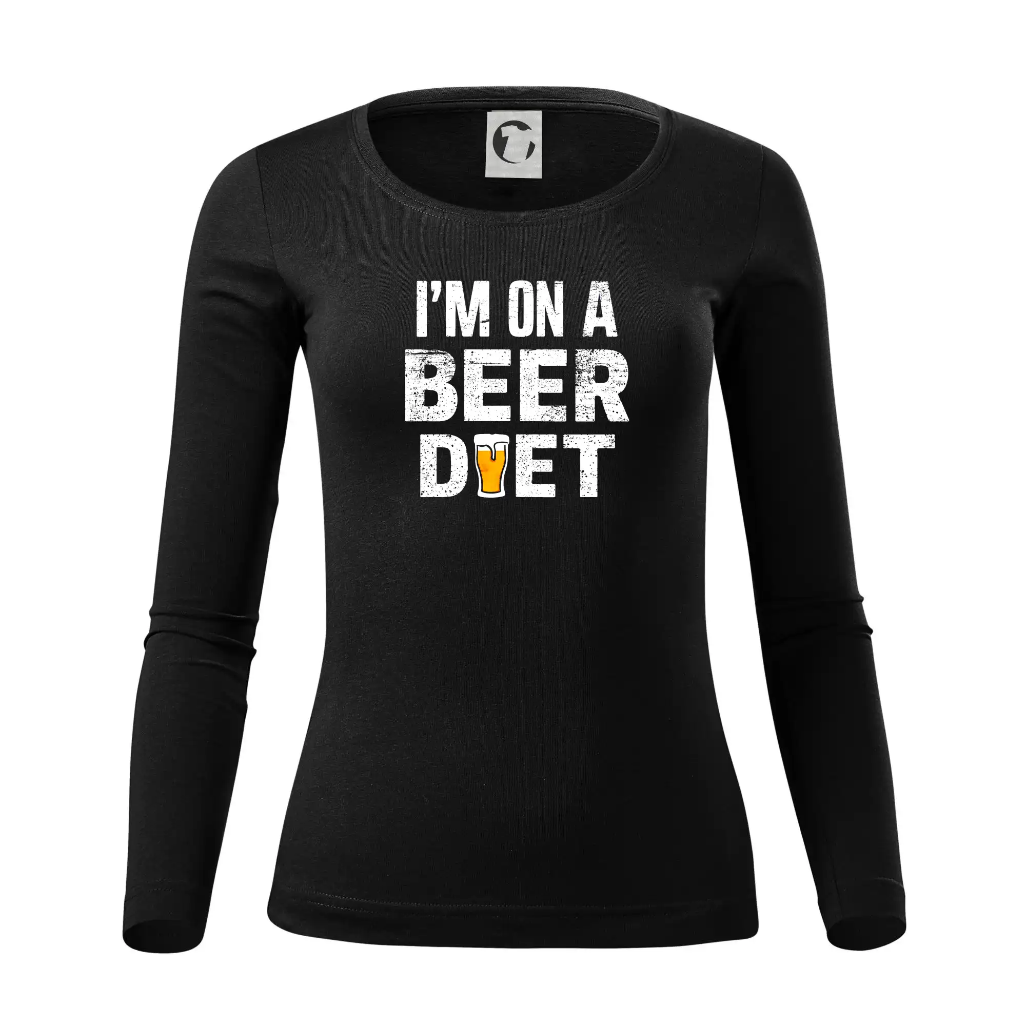 Vtipná tričká pre pivárov - Iam on a beer diet - Dámske tričko FIT-T LS - zužené