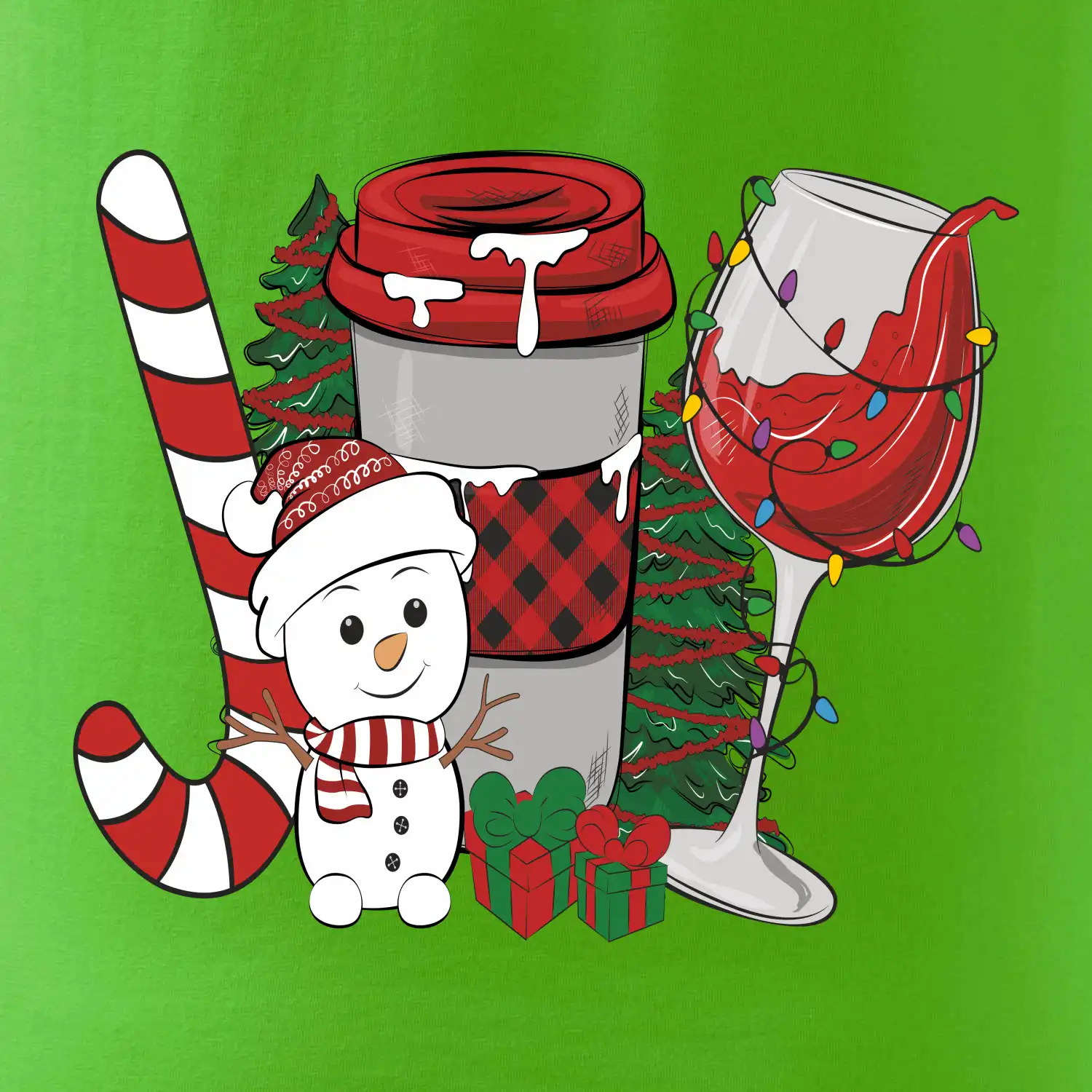 Vánoce, víno a sněhulák