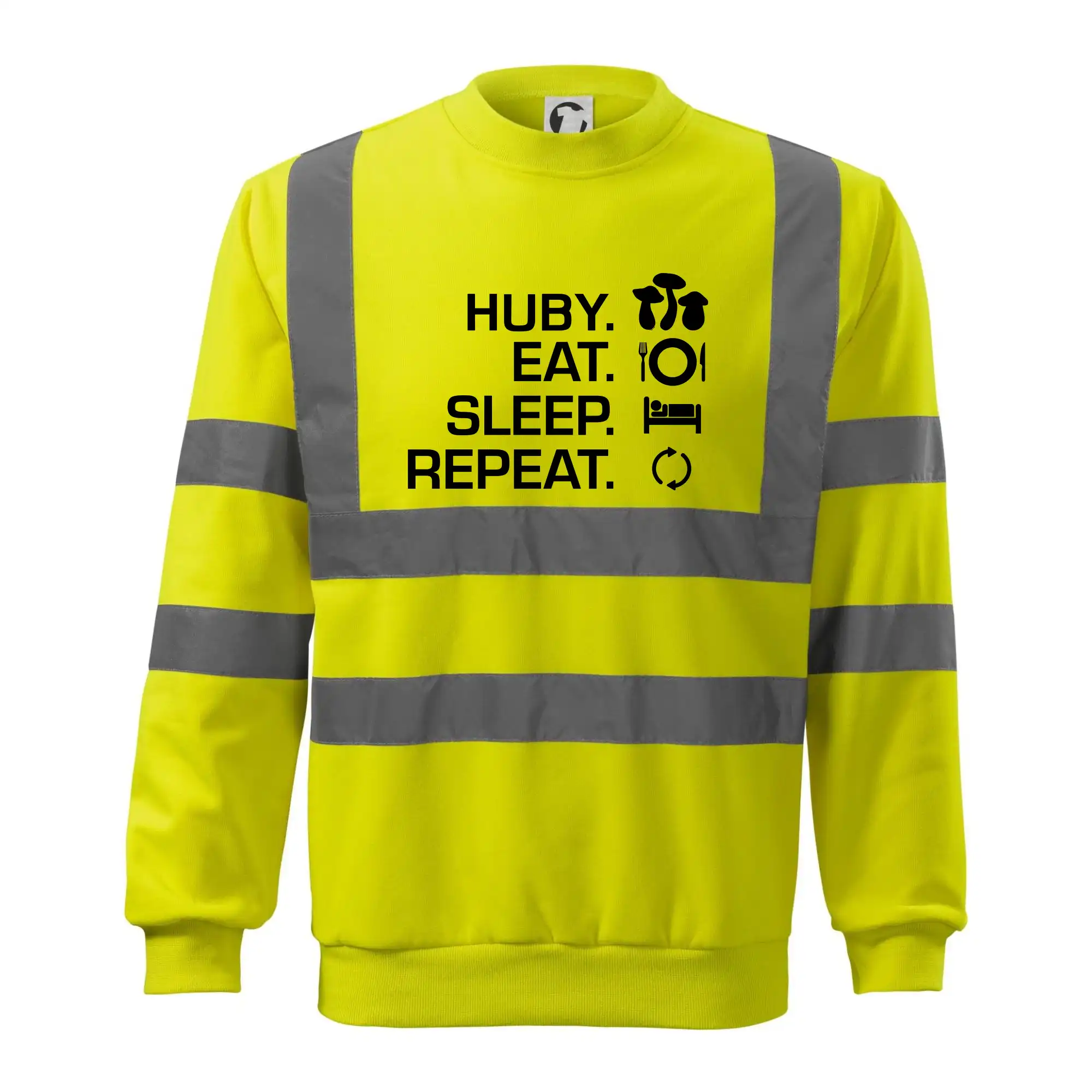 Tričká na chalupu - Huby Eat Sleep Repeat - Reflexná mikina