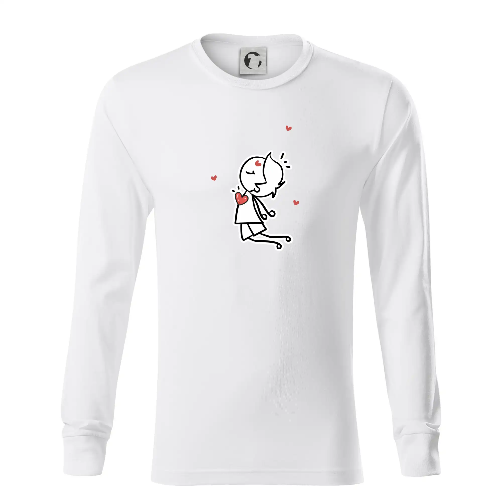 Tričká pre zamilovaných - Párový motív - panáčik a magnet - Tričko s dlhým rukávom LS R05