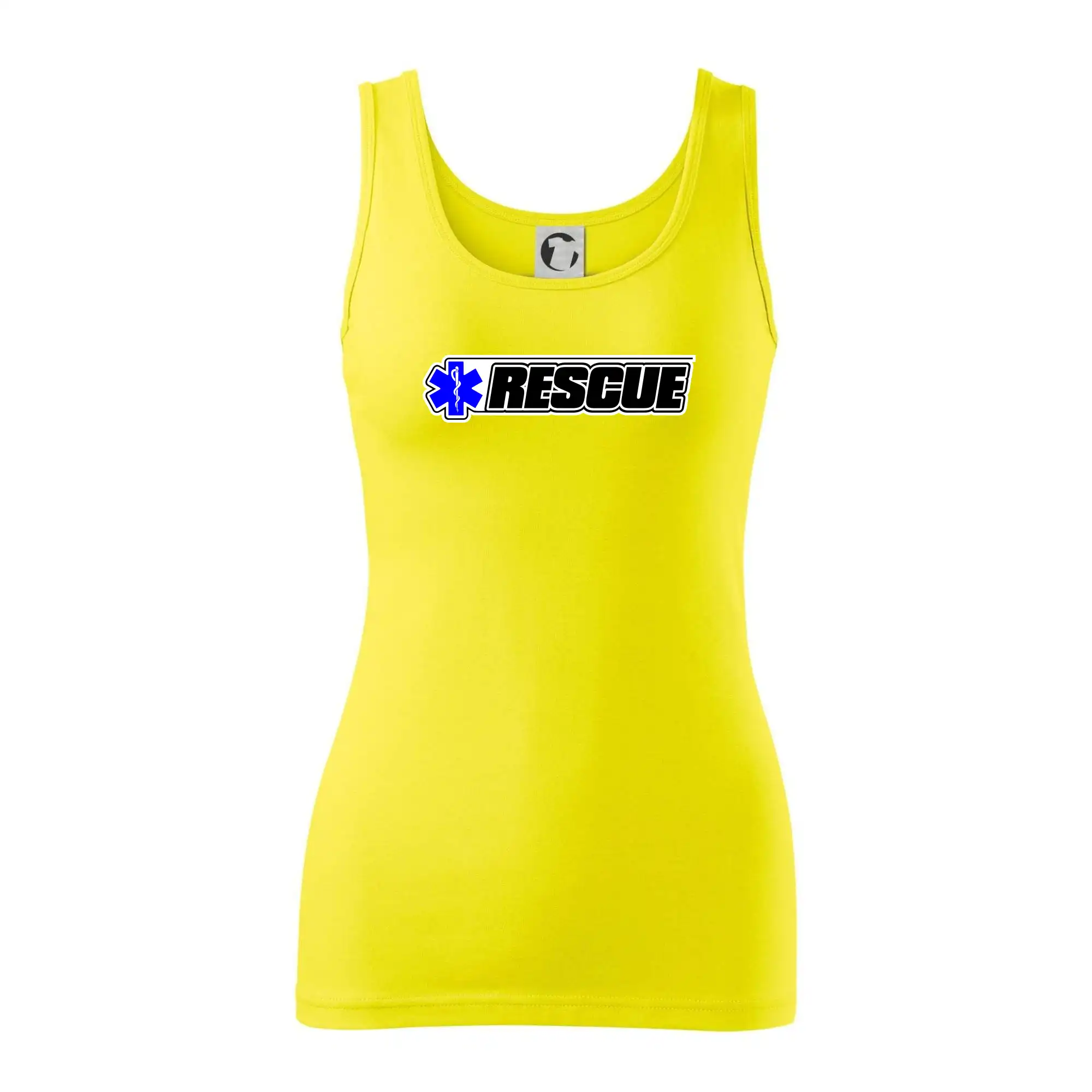 Tričká a mikiny pre záchranárov a lekárov - Kvalitné oblečenie pre zdravotníkov - Záchranár rescue kríž modrý - Dámske tielko