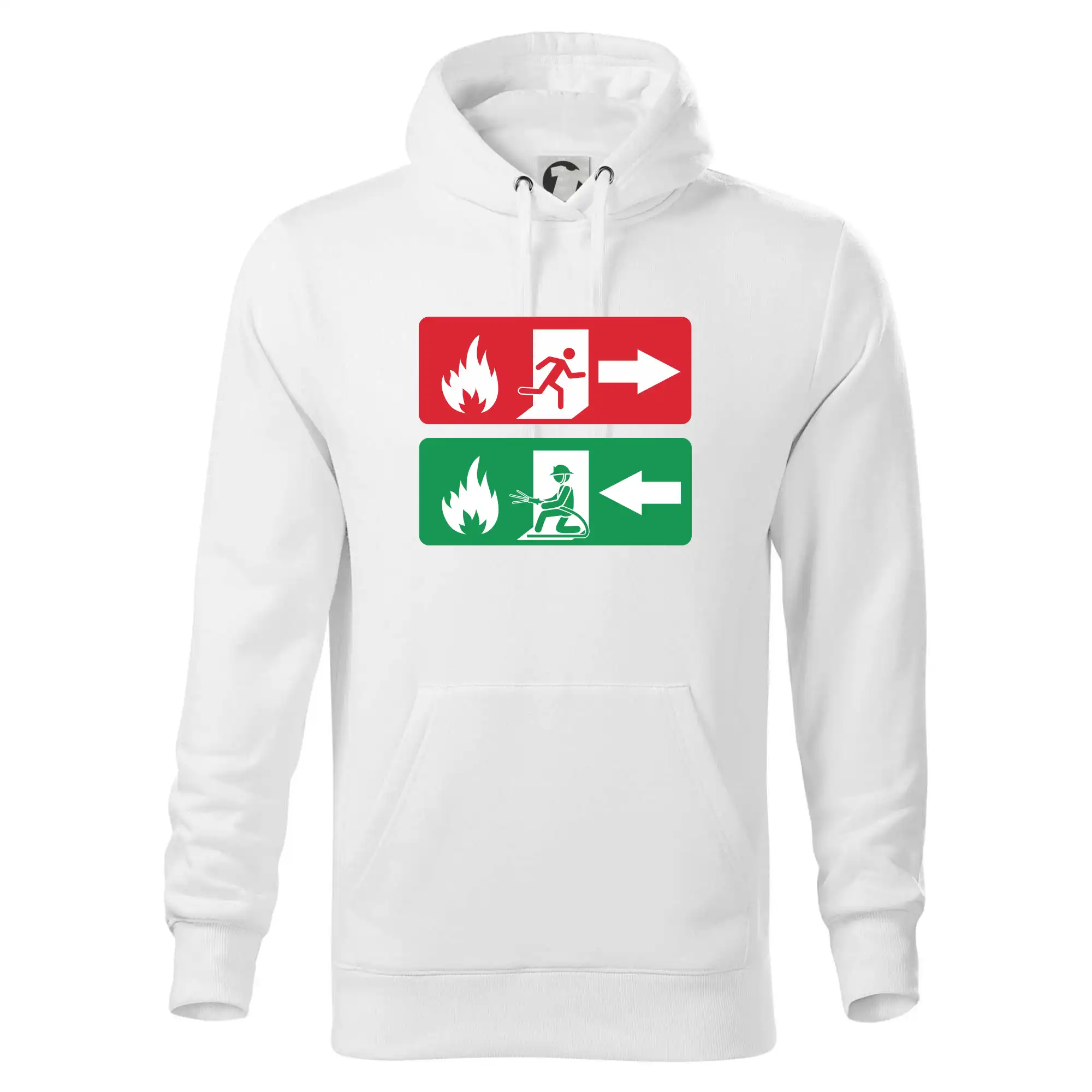 Originálne tričká pre hasičov - Lidé utíkají, hasiči přibíhají - Mikina pánska Cape s kapucňou