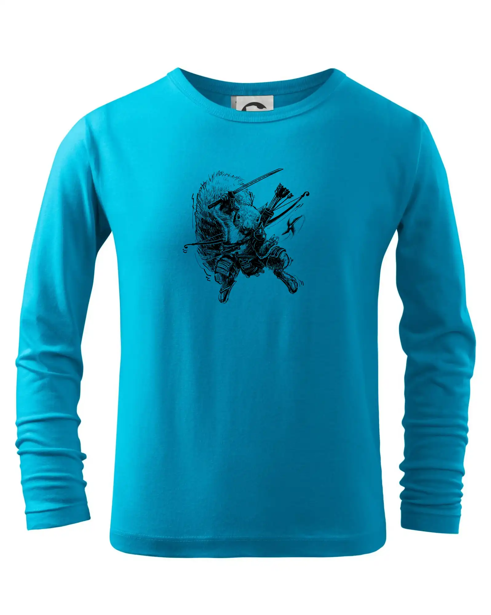 Grafické tričká - Skica ninja veverička - Tričko detské Long Sleeve