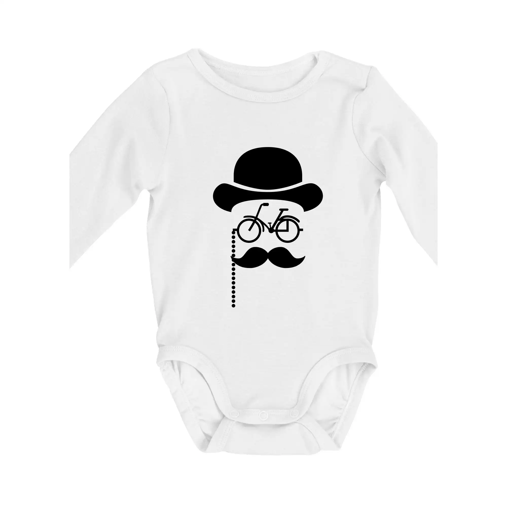 Tričká s fúzikmi - Mustache bicykel - Body dojčenské s dlhým rukávom