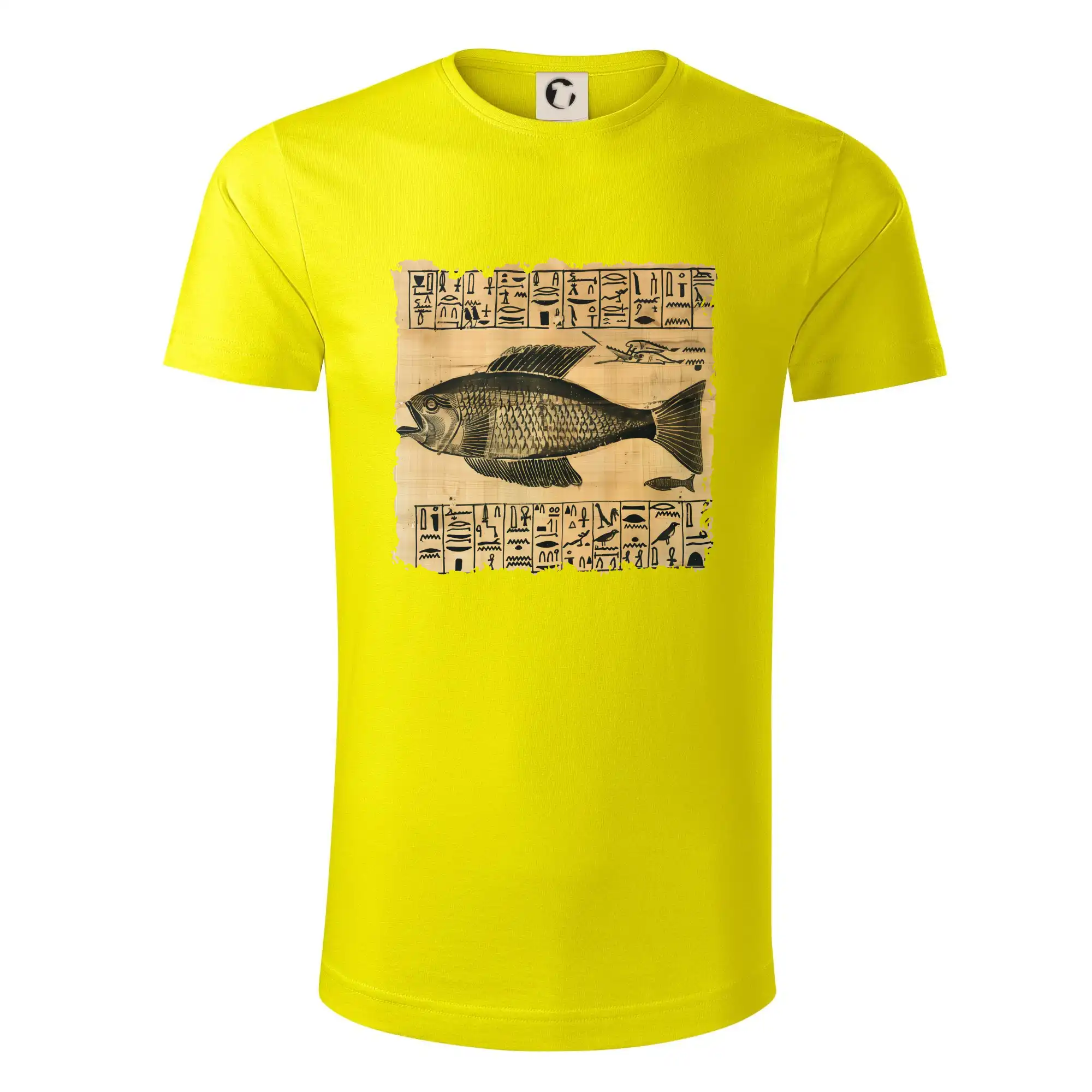Tričká s potlačou ryby - Egyptské hieroglyfy ryba - Tričko z organickej bavlny