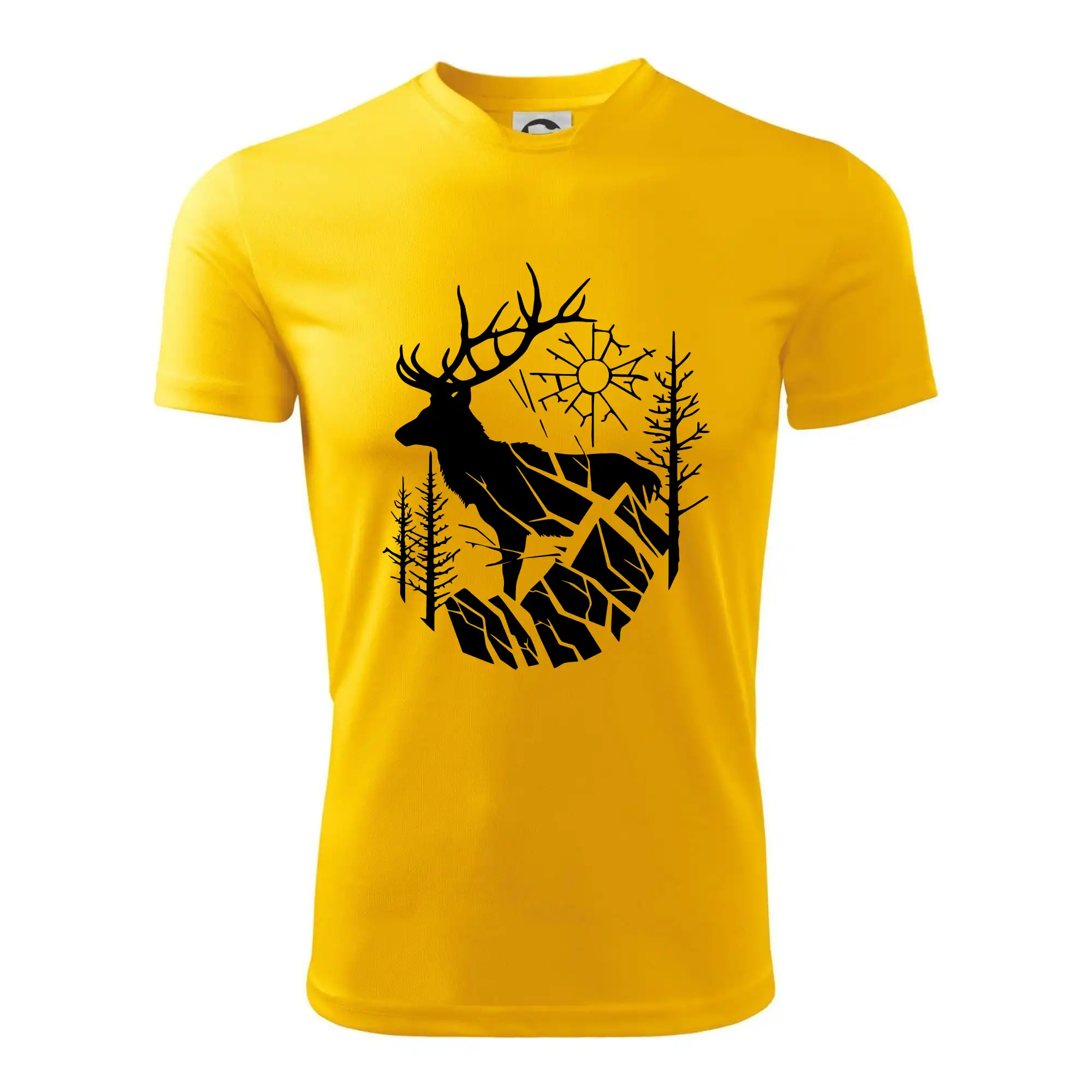 Tričká so zvieratami - Jeleň v lese krivky - Detské tričko športové