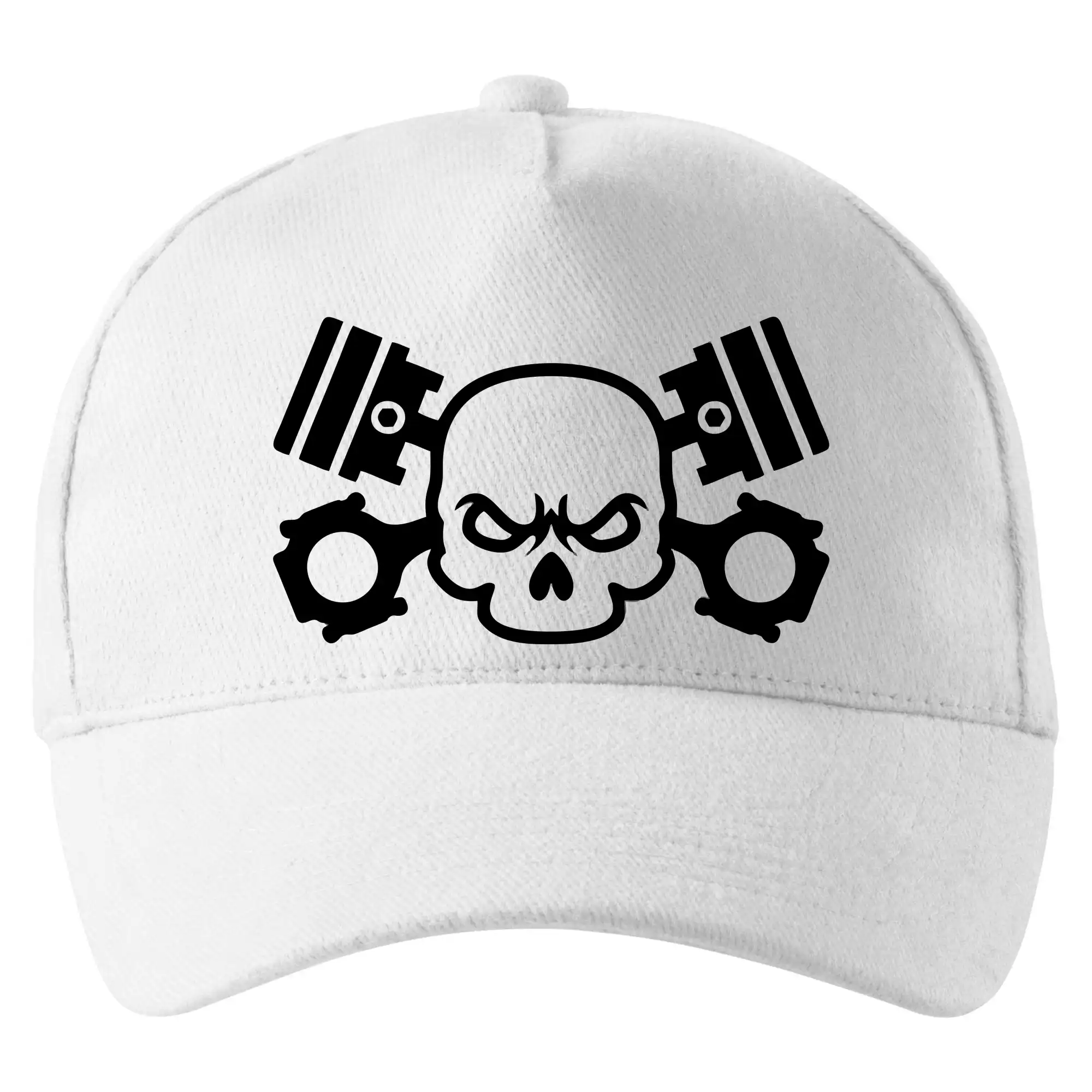 Auto tričká - Lebka piesty - Šiltovka so zahnutým šiltom a mosaznou sponou