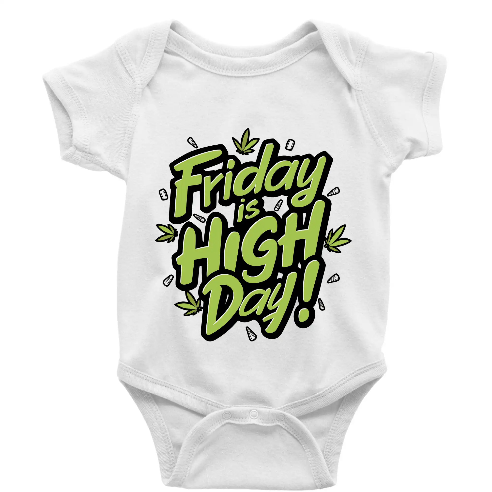 Tričká pre pohodový ľudí - Marihuana - Friday is high day - Body dojčenské s krátkym rukávom