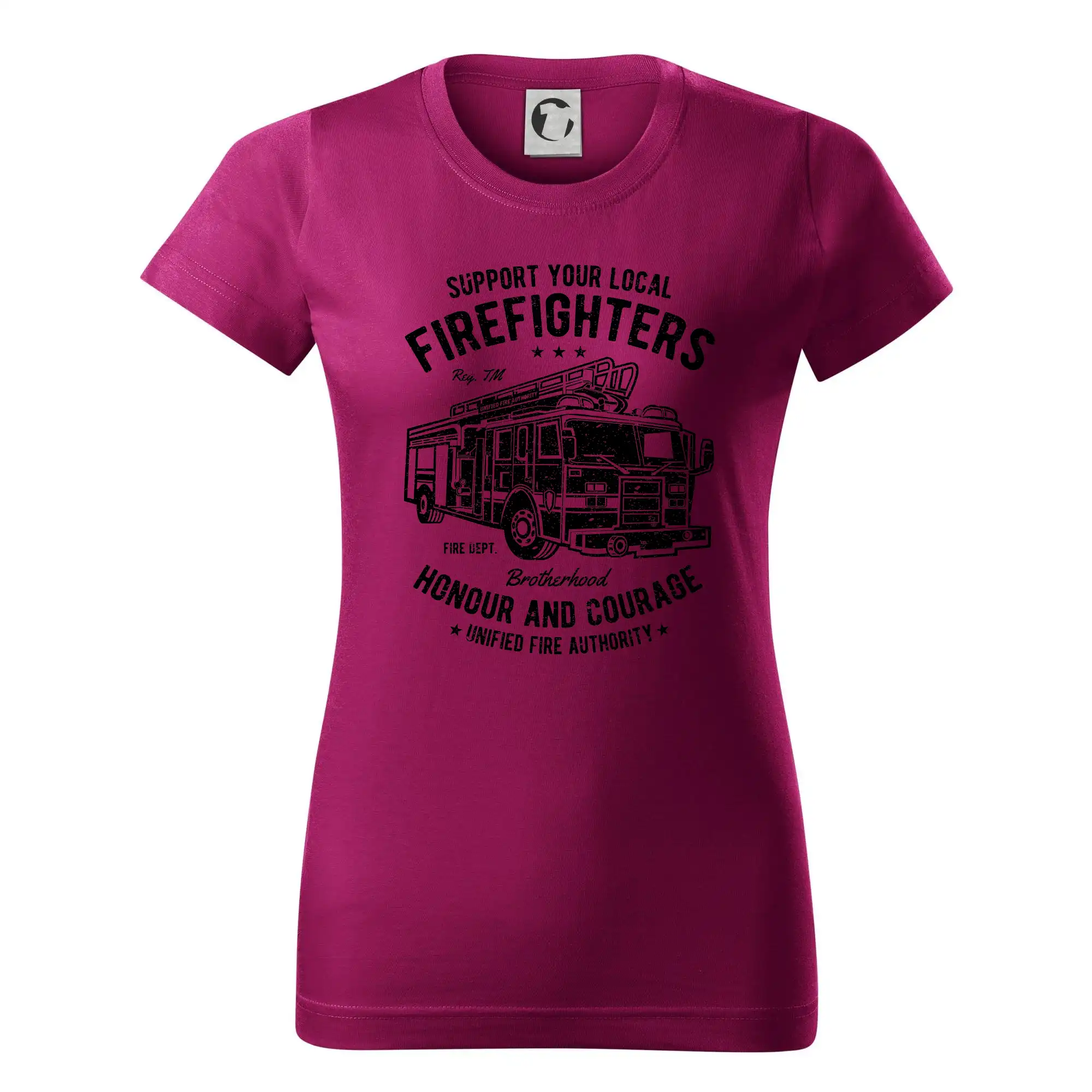 Originálne tričká pre hasičov - Fire Fighters Truck - Dámske tričko basic - ľahko voľnejšie a dlhšie
