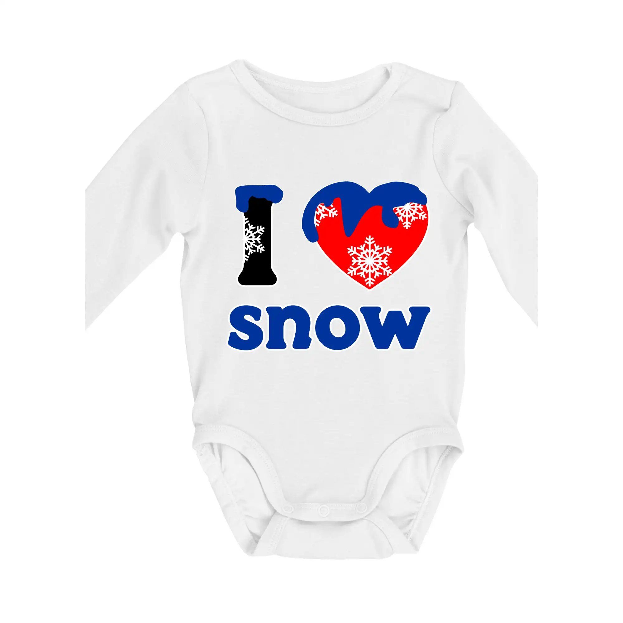 Lyže a Snowboard - I love snow - Body dojčenské s dlhým rukávom
