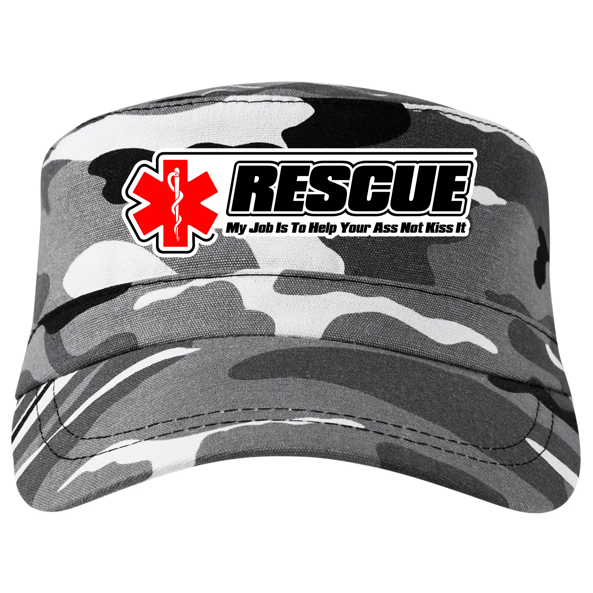 Tričká a mikiny pre záchranárov a lekárov - Kvalitné oblečenie pre zdravotníkov - Rescue My Job Is To Help Your Ass Not Kiss It - Šiltovka CAMO