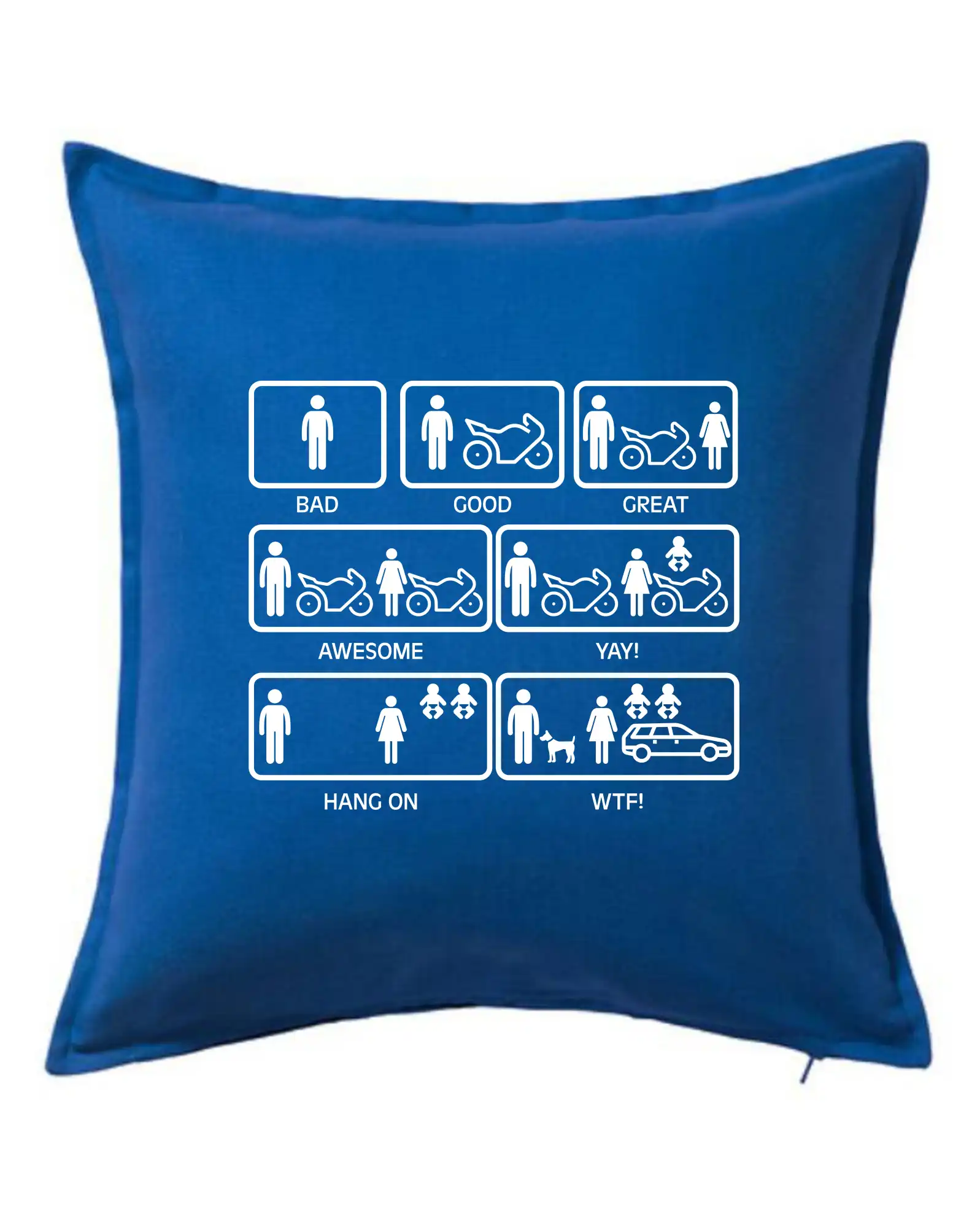 Tričká a mikiny s potlačou motoriek – pre pravých motorkárov - Moto dievča rodina - Vankúš 50x50