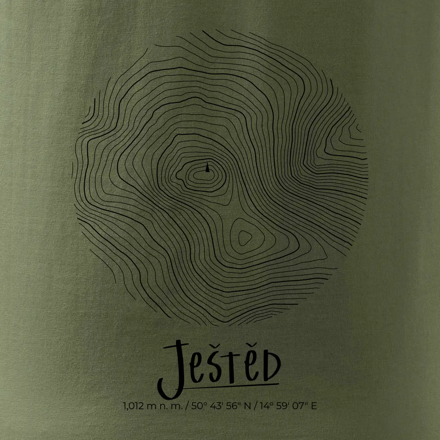 Ještěd - vrstevnice v kruhu