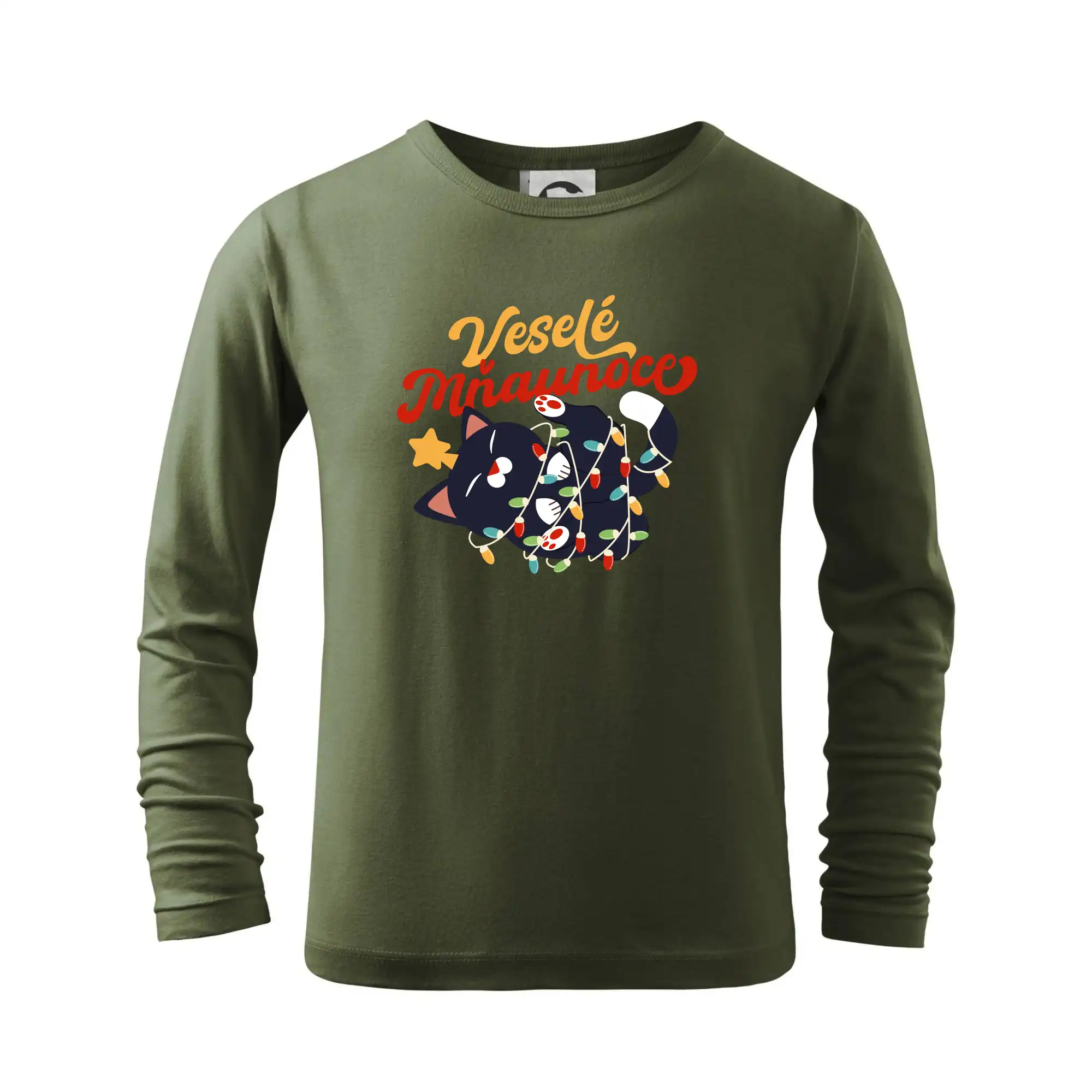 Vianočné tričká - Veselé Mňaunoce - Tričko detské Long Sleeve