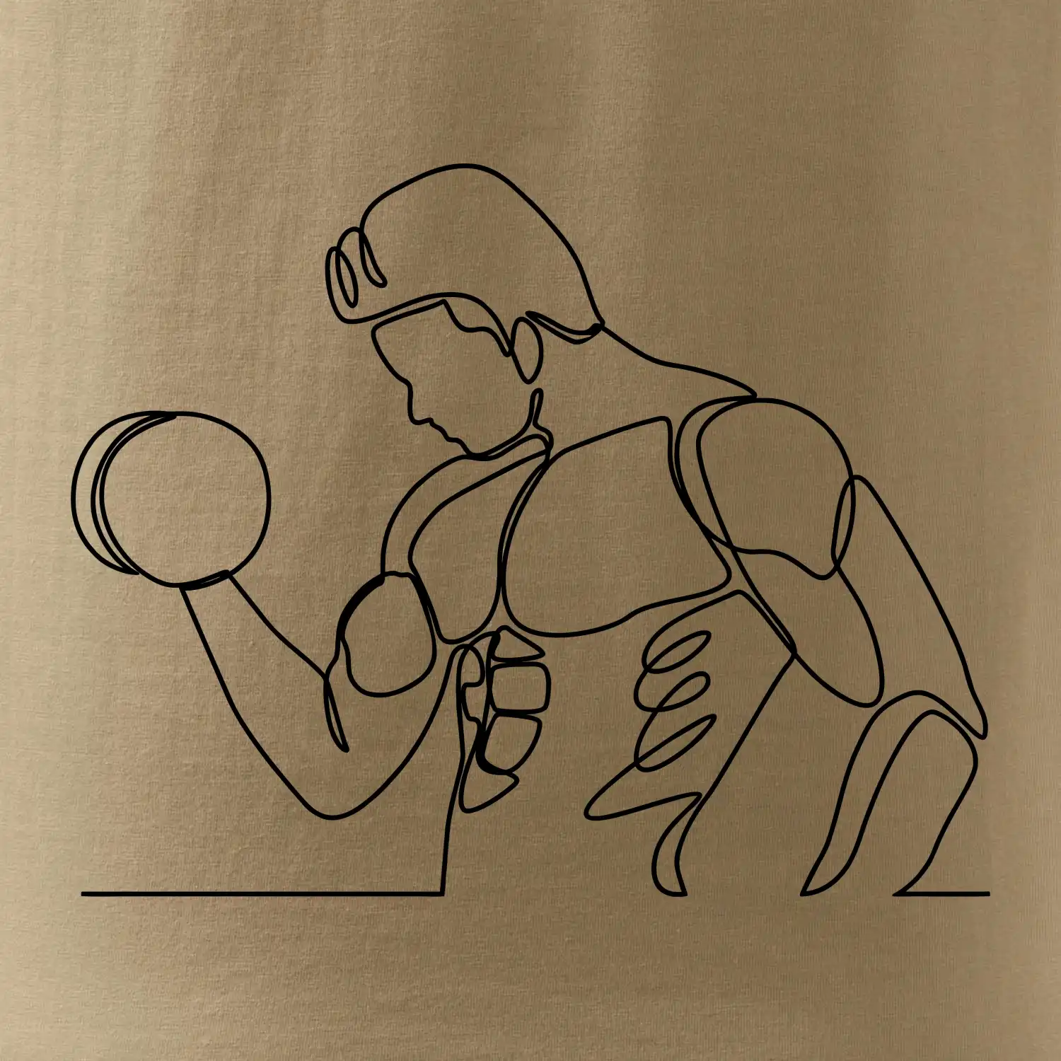 Fitness muž jedním tahem
