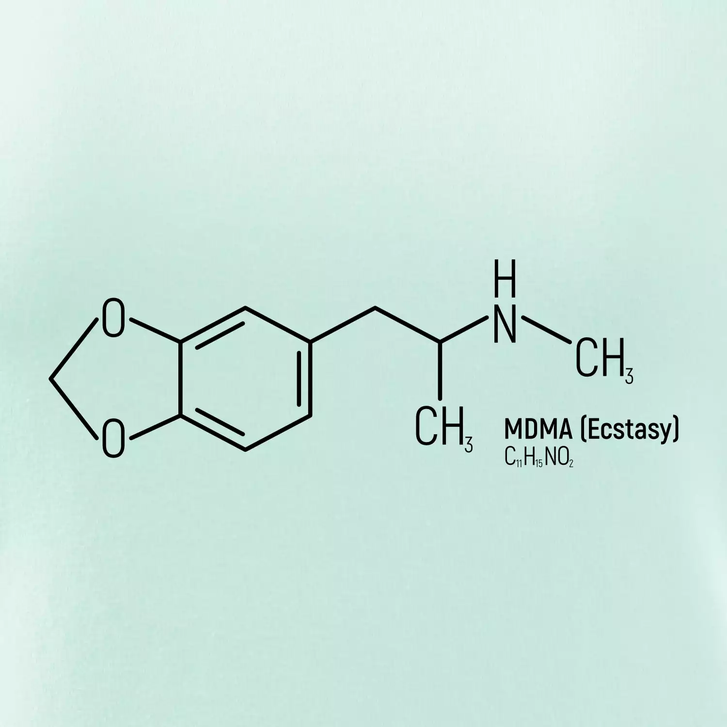 Molekulární struktura MDMA Extáze