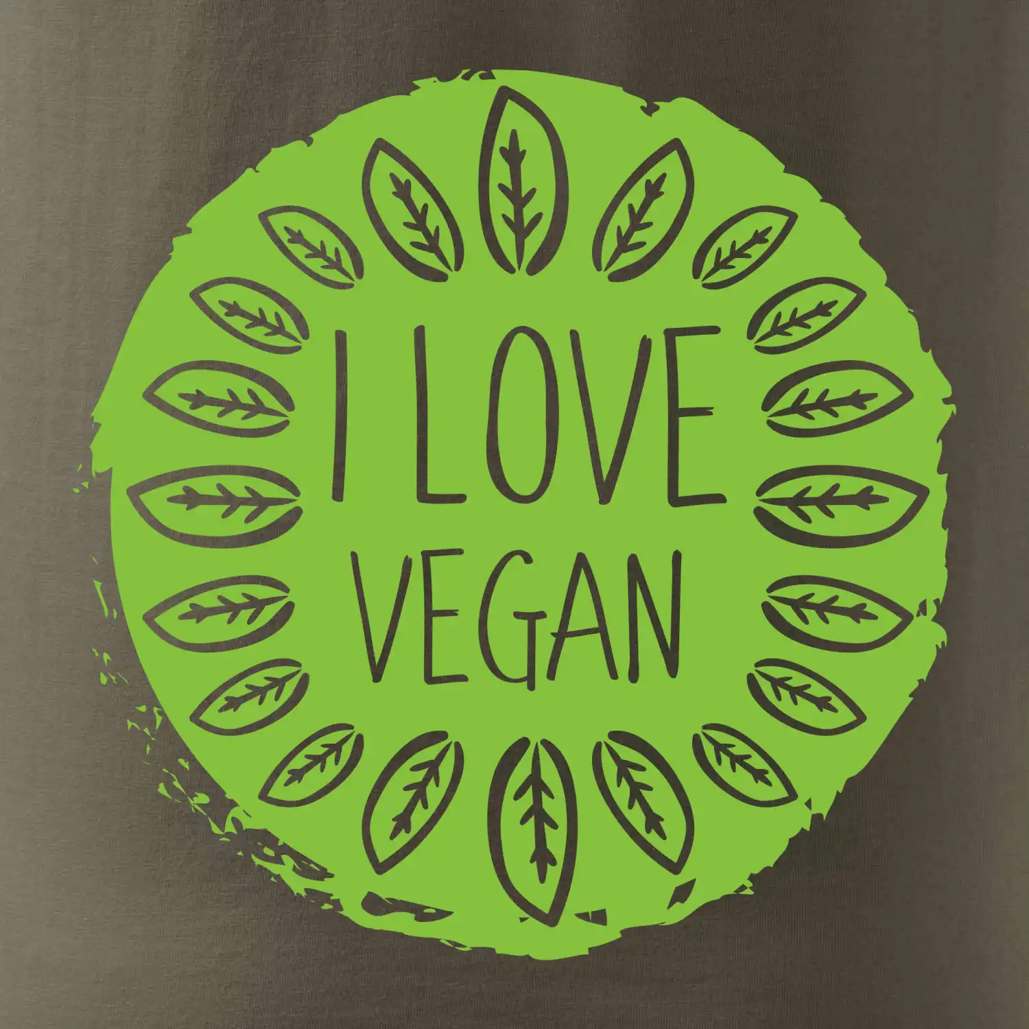 I love vegan v kruhu