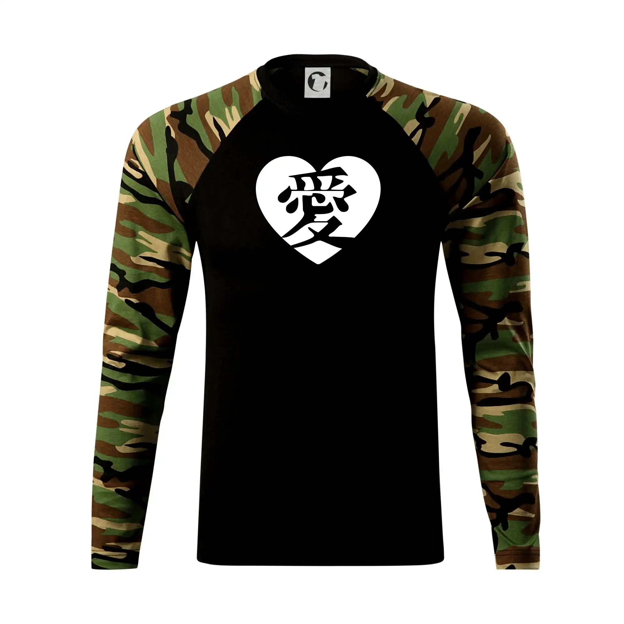 Tričká pre zamilovaných - Láska japonština čínština - Camouflage LS