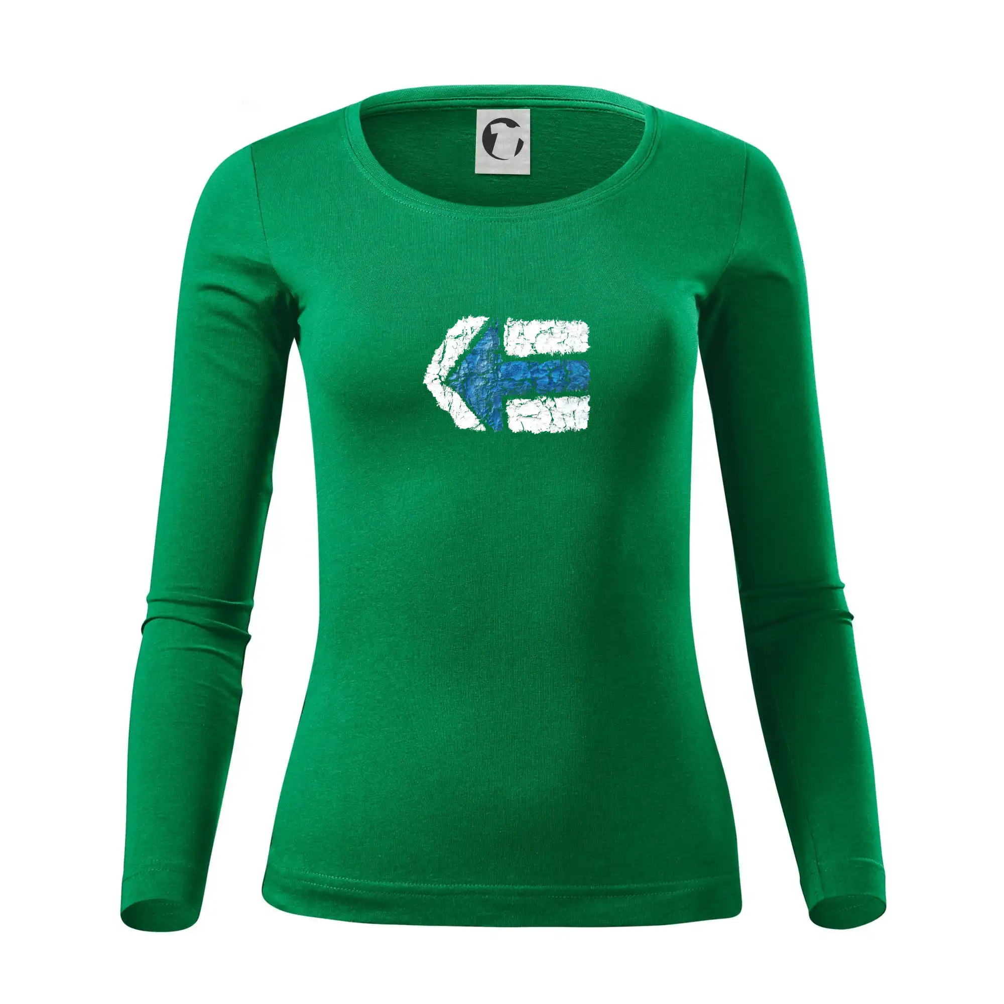 Trička na kempovanie - Párová turistická značka modrá - Dámske tričko FIT-T LS - zužené