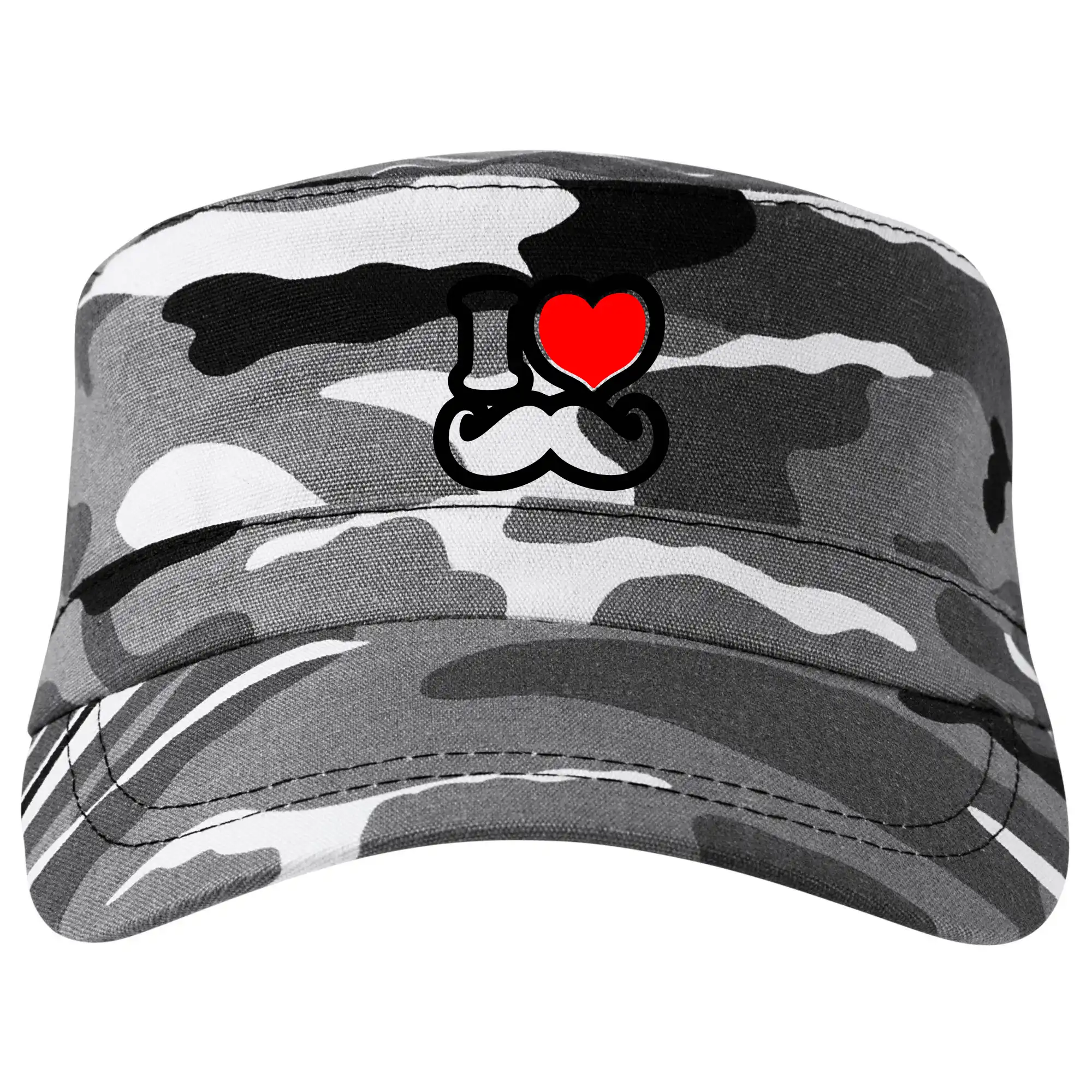 Tričká s fúzikmi - i love mustache - obrys - Šiltovka CAMO