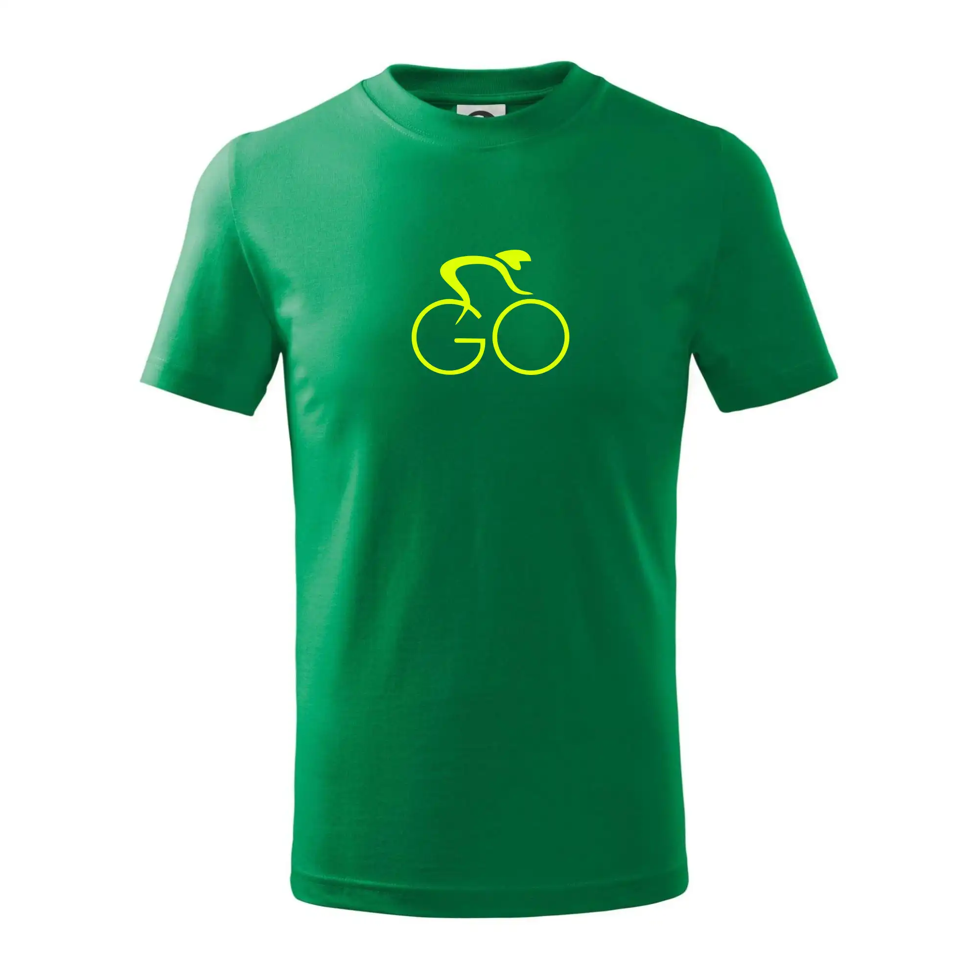 Tričko ako darček pre cyklistu - GO - Fluo cyklista malý - Tričko detské bavlnené