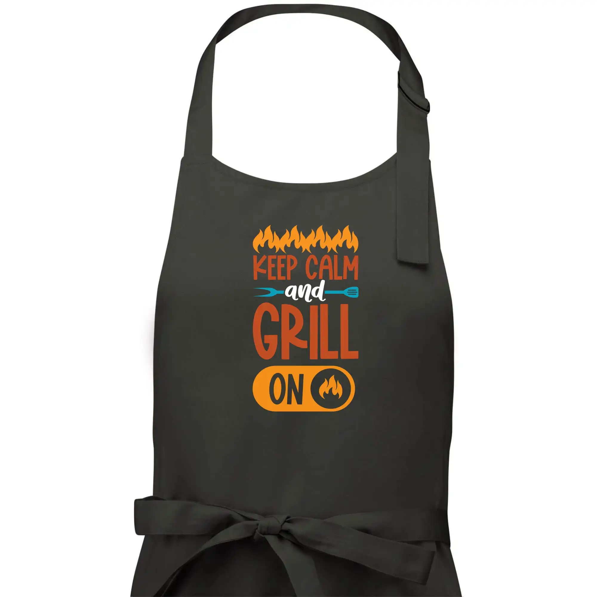 Tričká a zástery na grilovanie - Keep calm and grill on - Pánska zástera na varenie