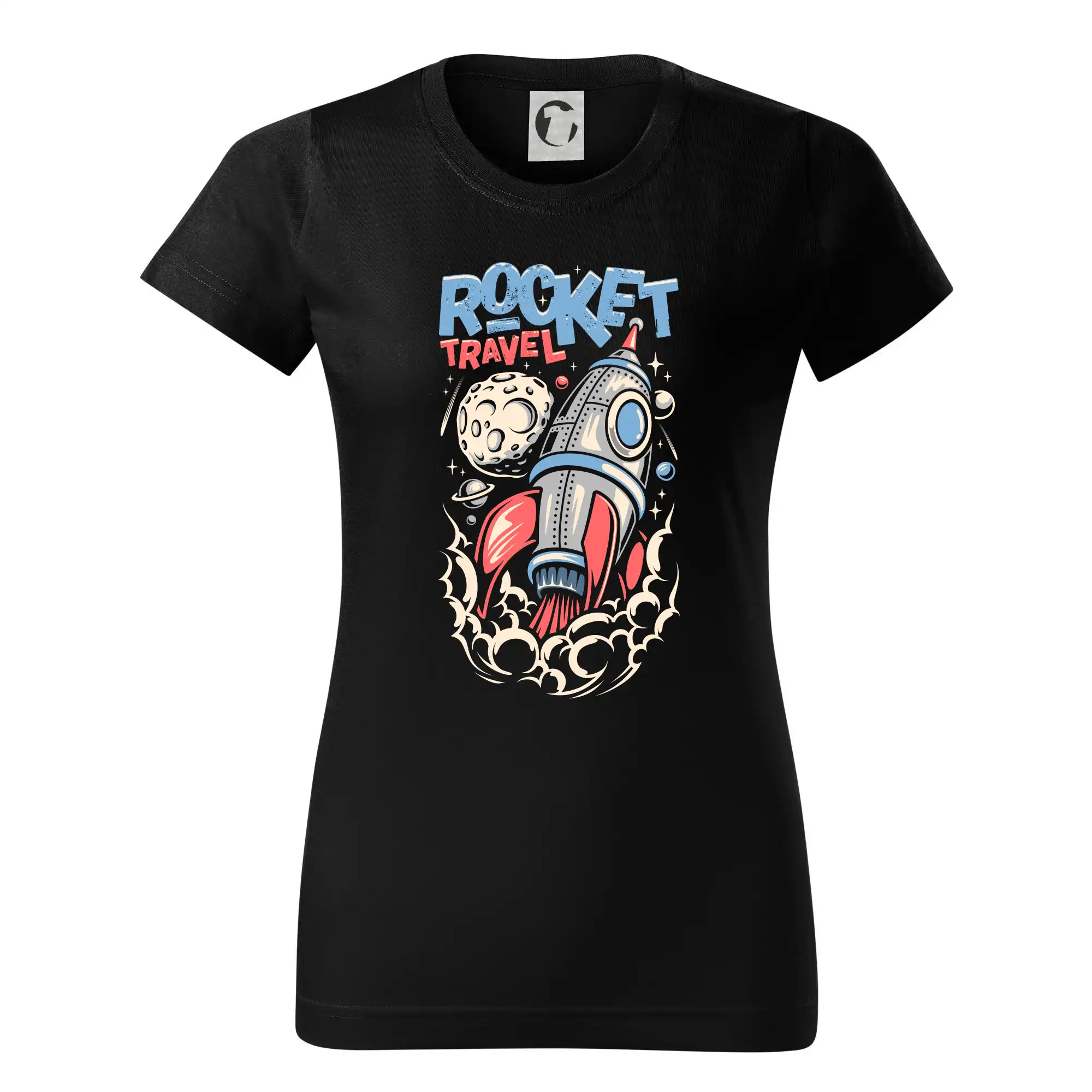 Vesmirne tričká - Rocket travel - Dámske tričko basic - ľahko voľnejšie a dlhšie
