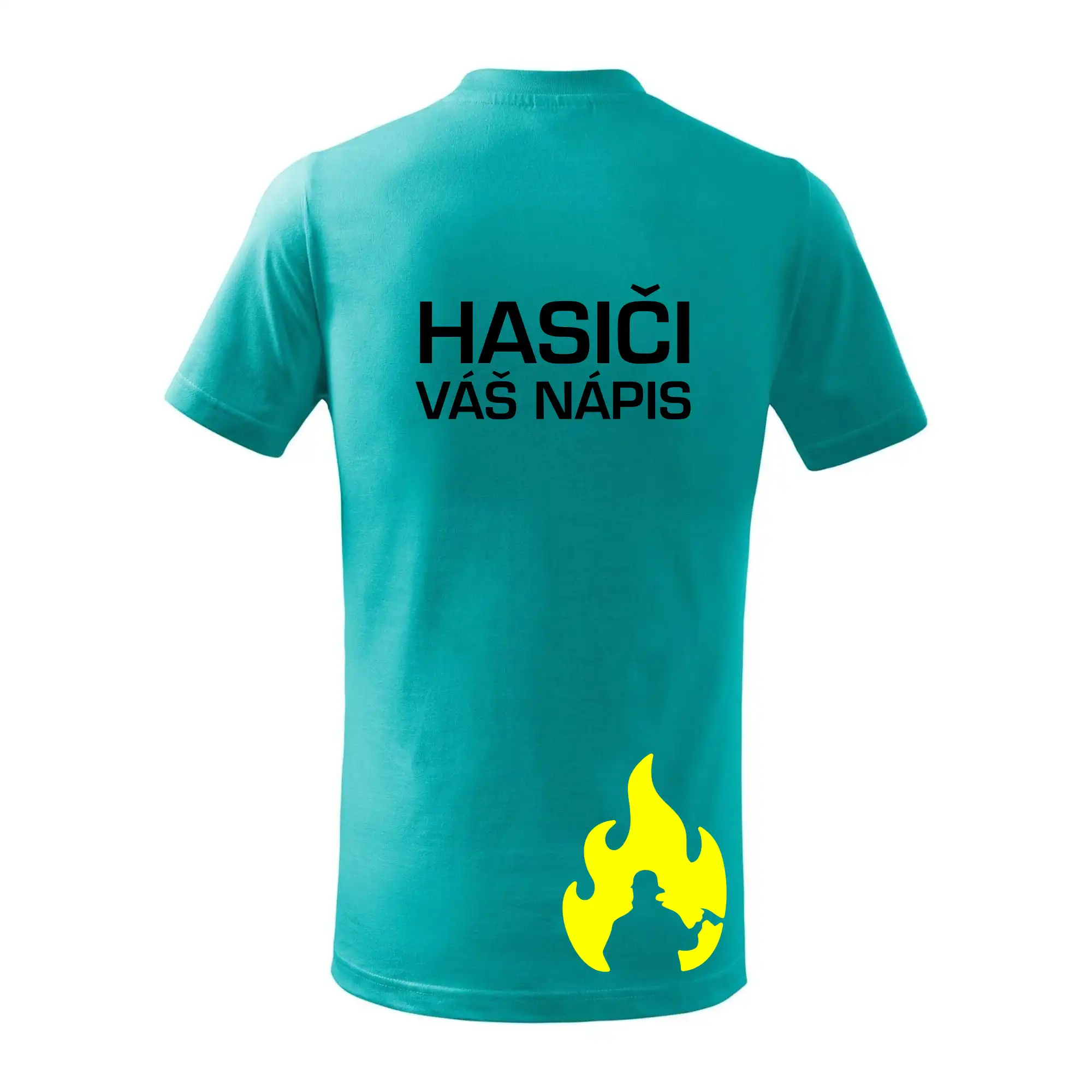 Hasič stojaci - nápis hasiči - Veľký nápis na chrbte