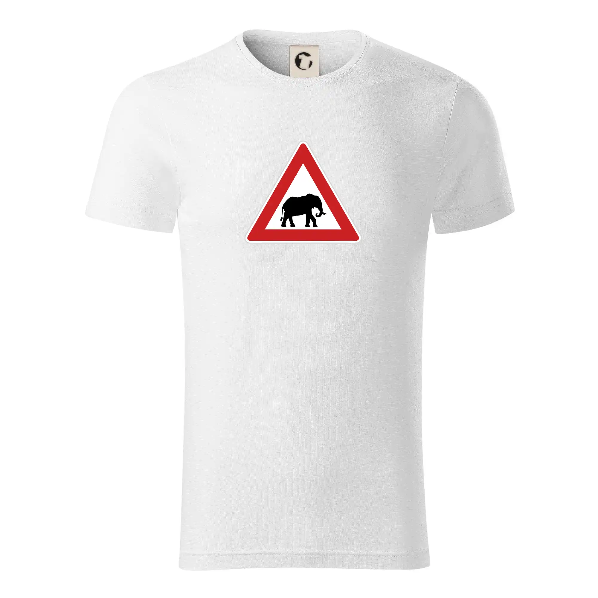 Tričká s obrázkami dopravných značiek - Dopravná značka - Pozor slon - Tričko z organickej bavlny